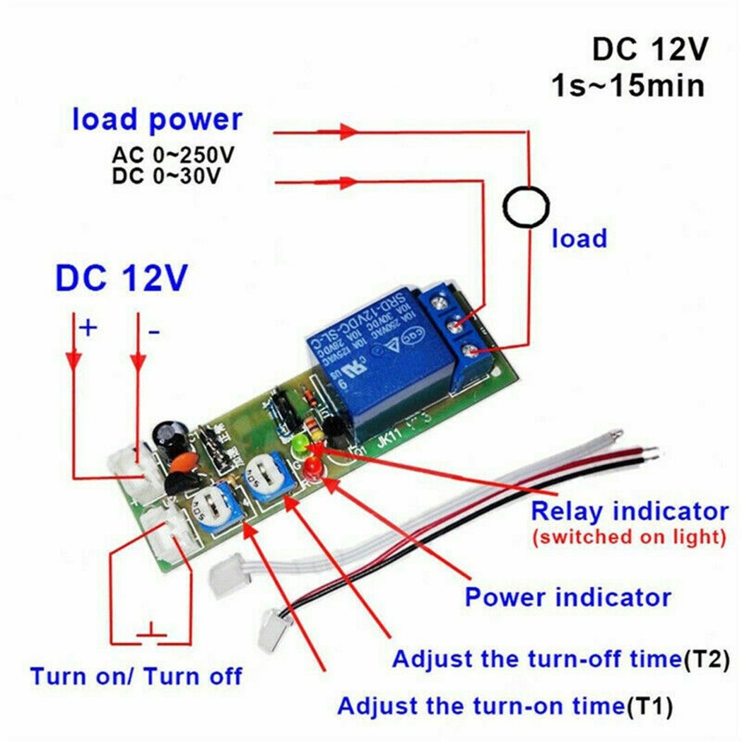 Adjustable Delay Timer for relay ON OFF High Quality Practical