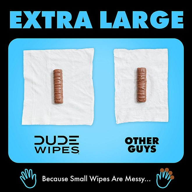 💥50 DUDE WIPES XL💥 Fragrance Free Flushable Septic & Sewer Safe FREE☆SHIPPING