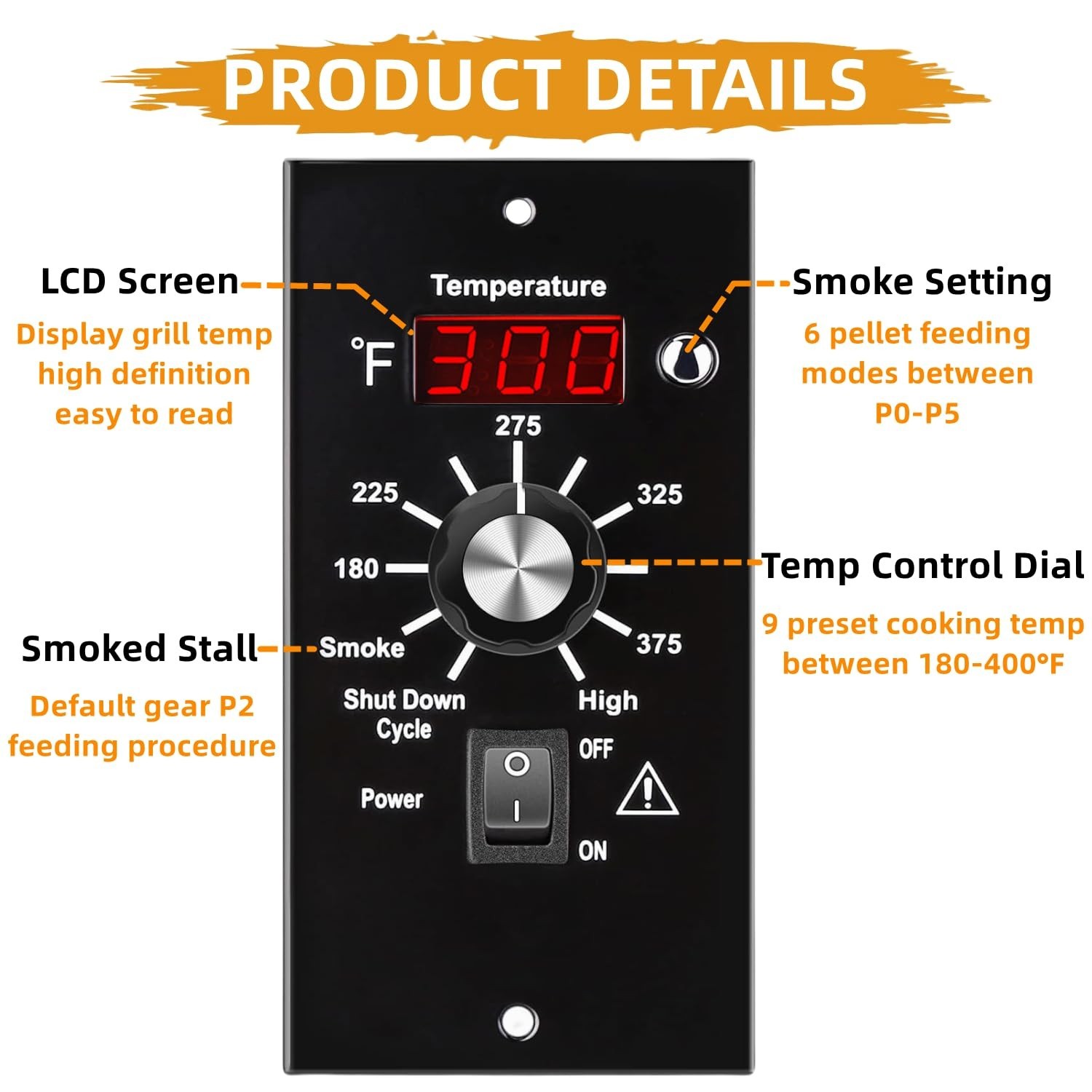 Digital Temperature Controller Replacement Parts BAC236 for Traeger Wood Pell...