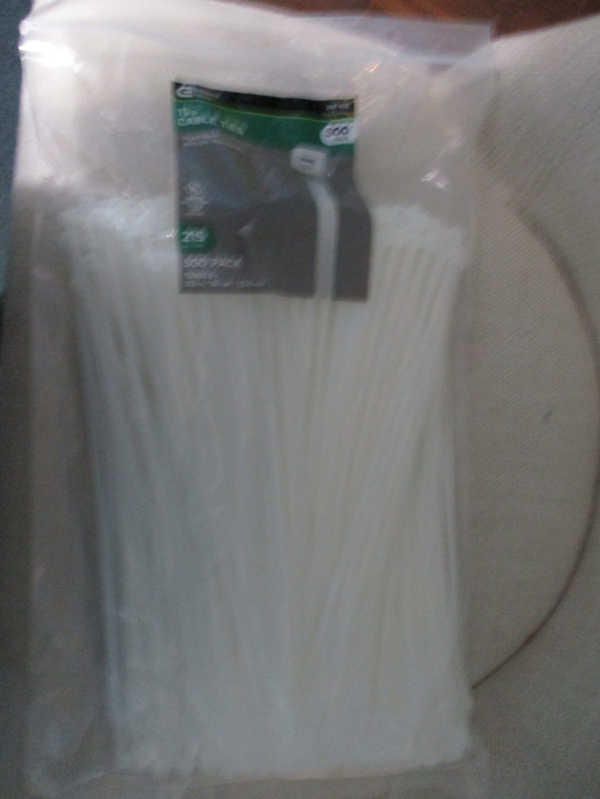 (500-Pk) Commercial Electric 11 inch Cable Tie White 50lb Tensile Nylon 747 410