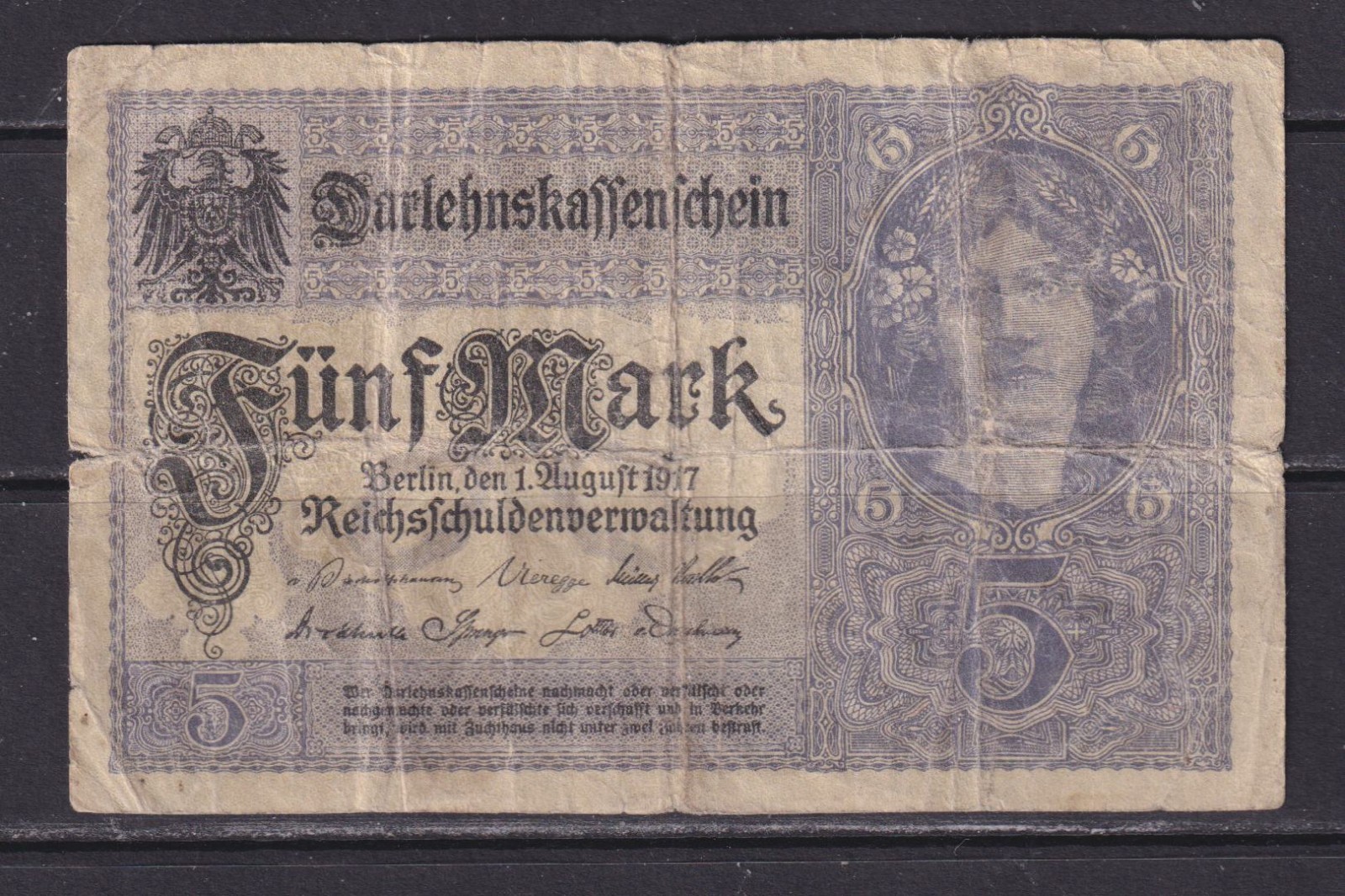 GERMANY - 1917 5 Marks Circulated Banknote (1)