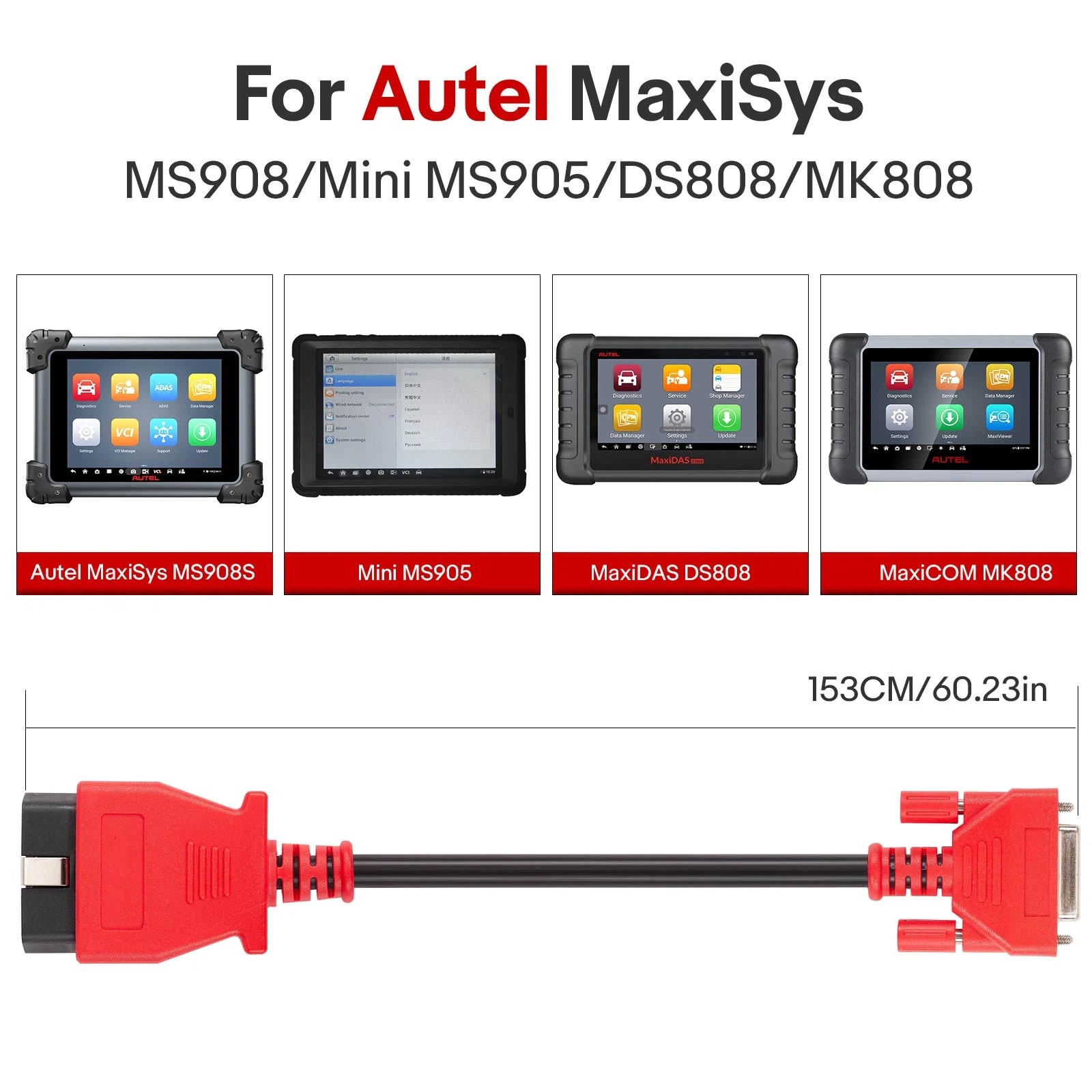 16 Pin Main Test Cable OBD2 Diagnostic Test Cable For Autel MaxiSys MS908