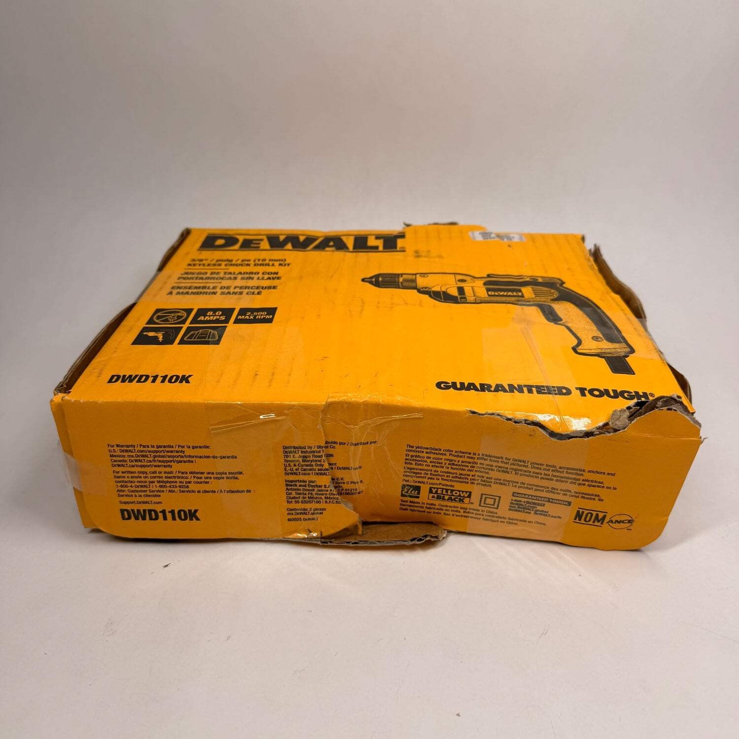 DeWalt DWD110K 8 Amps 3/8" Keyless Check Drill Kit