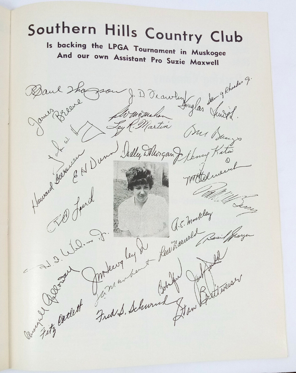 1965 Muskogee Civitan Ladies Open Golf Tournament Program Mickey Wright Stone