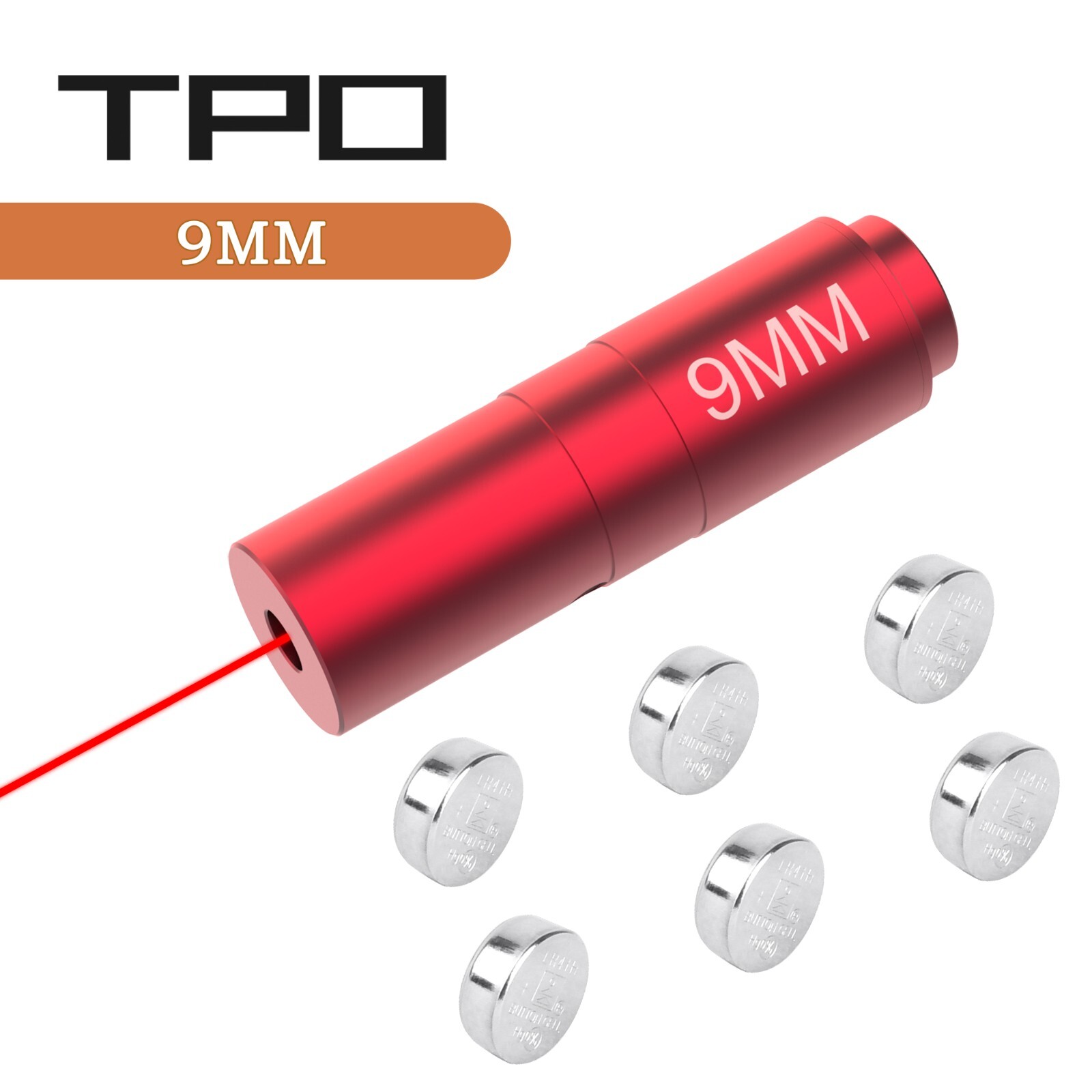 9mm Pistol /Handgun Cartridge Bore Sighter  6X Batteries Red Laser USA Seller