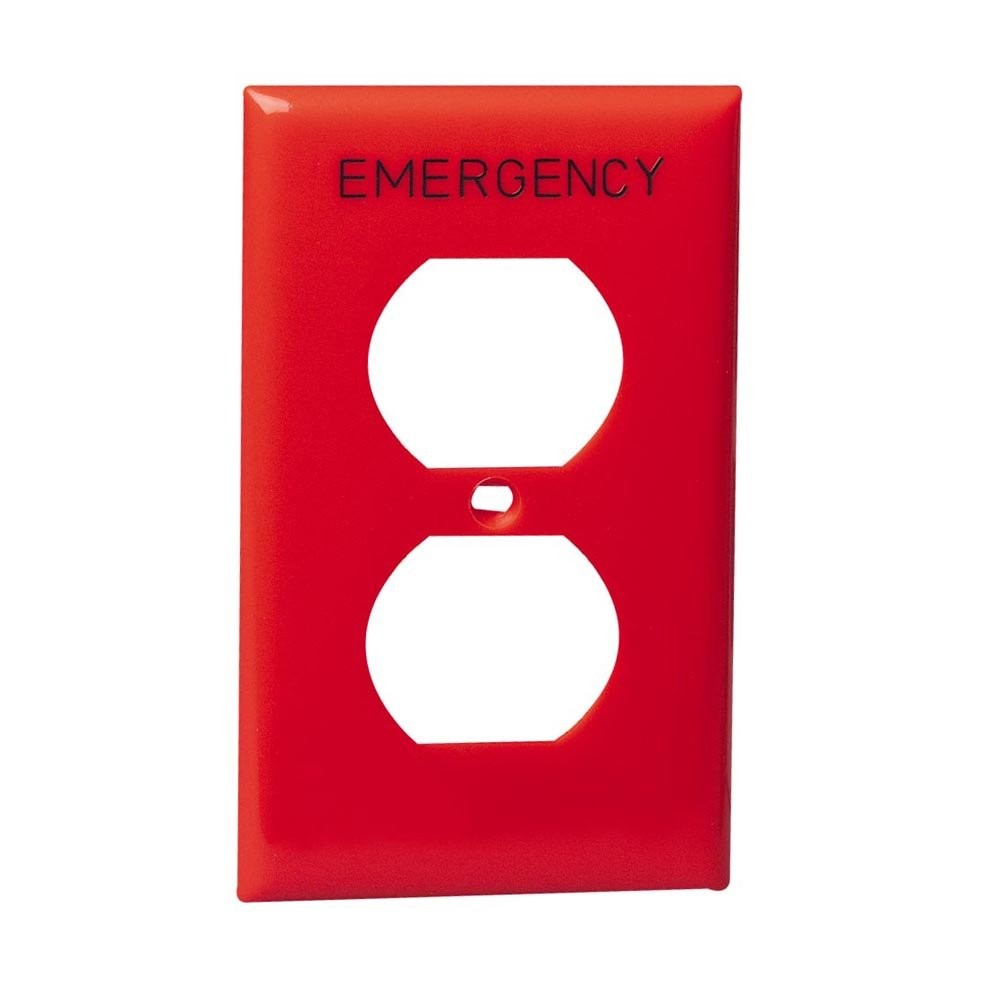 1-Gang Duplex Device Receptacle Wallplate, Standard Size, Thermoplastic Nylon...