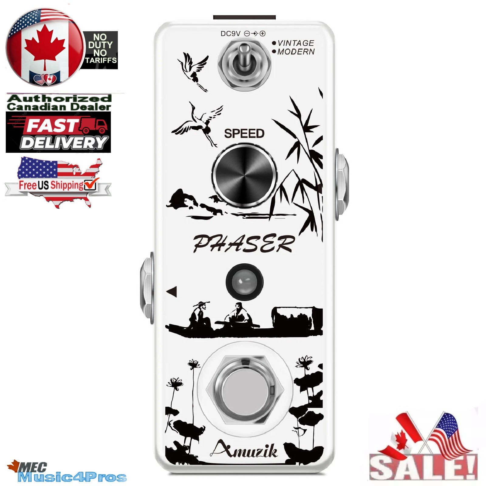Amuzik Looper Guitar Pedal Unlimited Overdubs 10 Minutes of Looping, 1/2 time