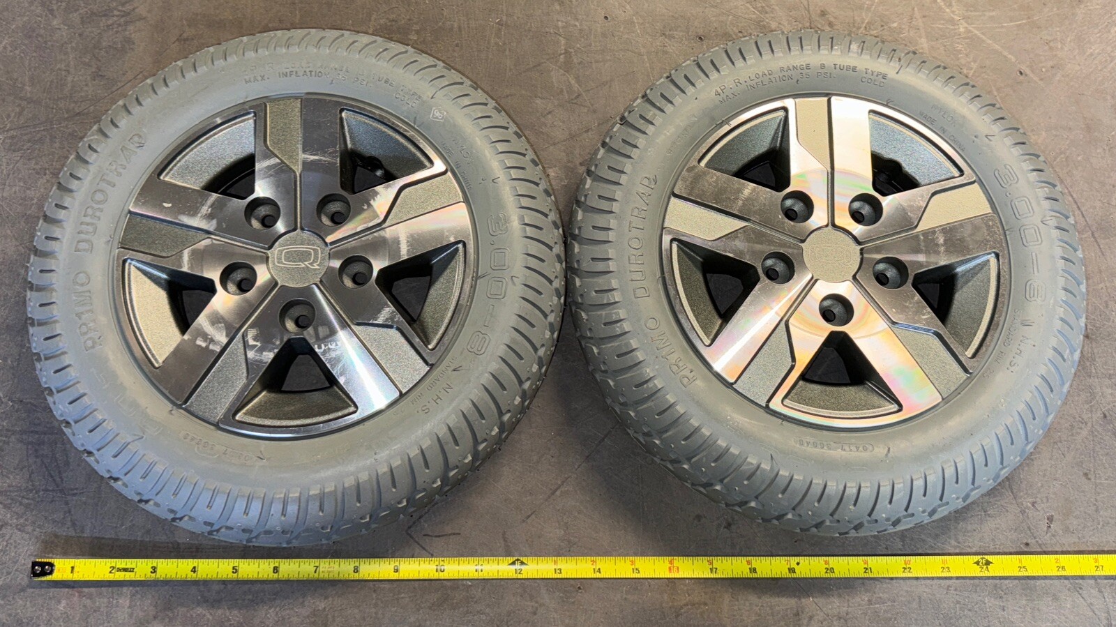TWO Quantum Q6 Edge 2.0 wheelchair jazzy drive tires wheel Pr1mo 3.00x8 tire rim