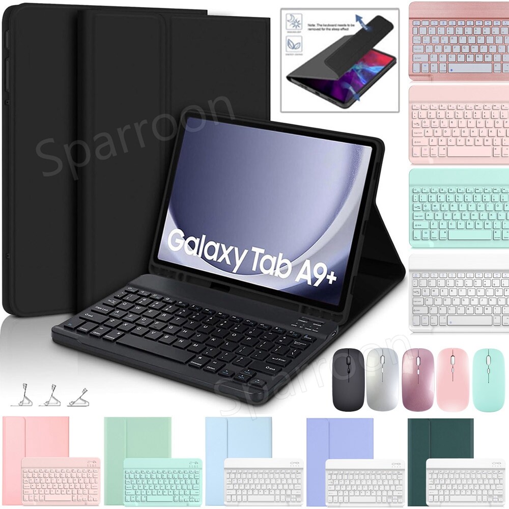 Bluetooth Keyboard & Case Cover & Mouse For Samsung Galaxy Tab A9/A9 Plus Tablet