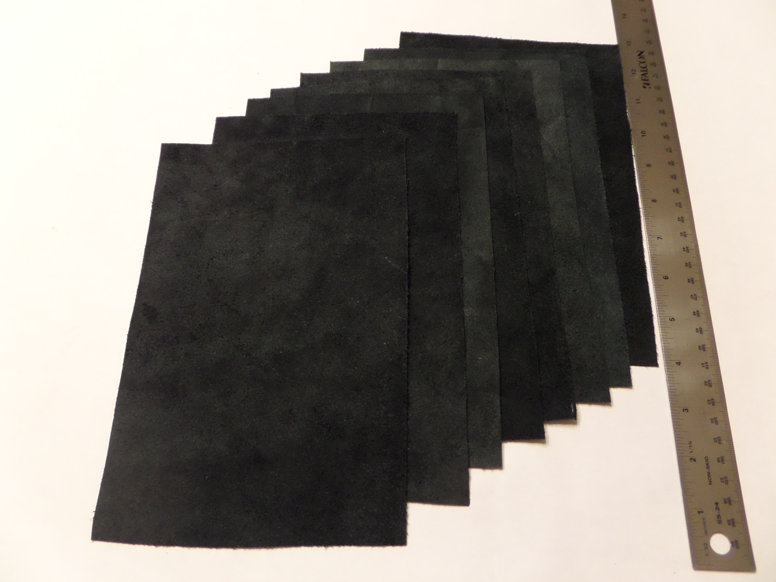 Upholstery Leather Scrap 6 x 9 inches Black 1 Piece