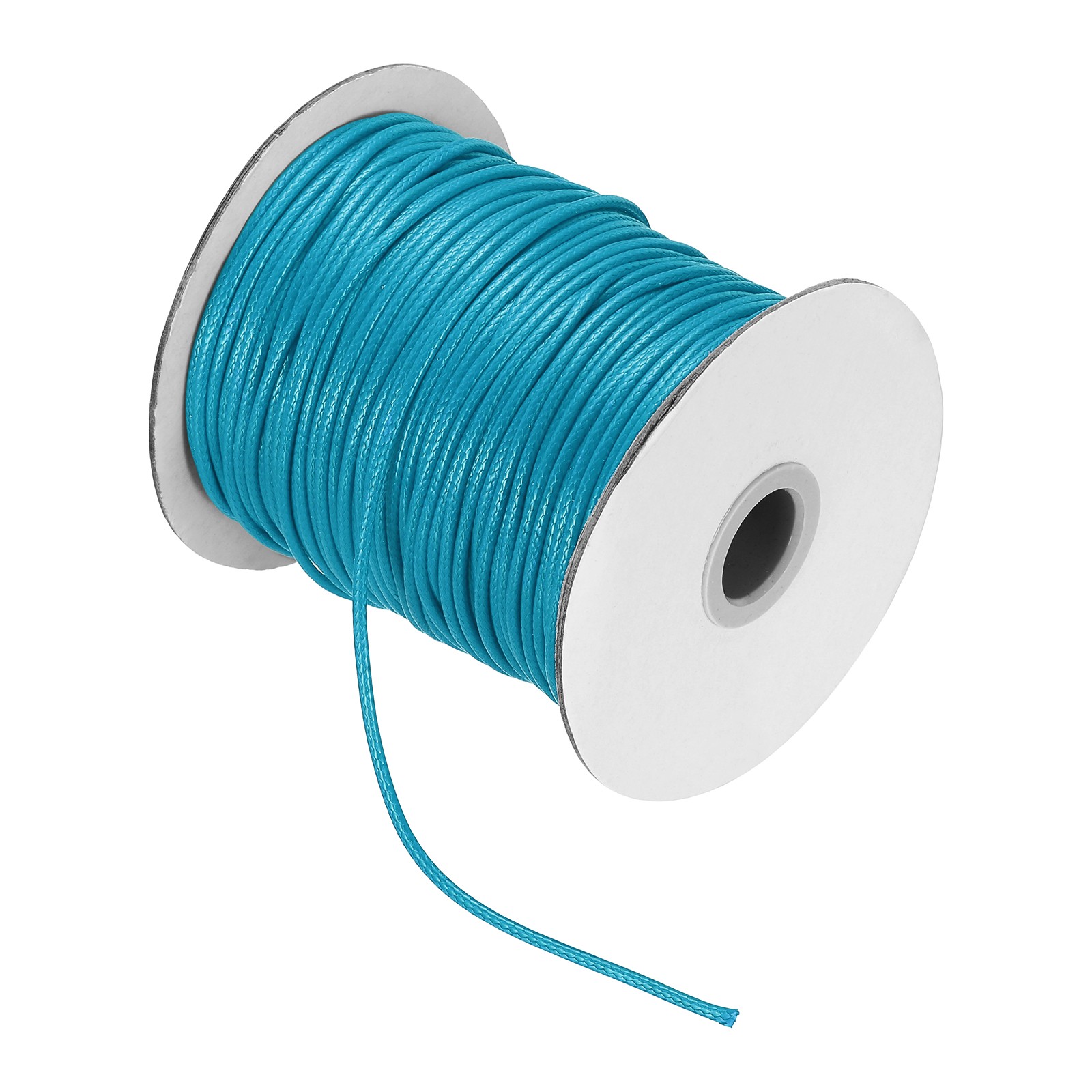 Waxed Cord 2mm Waxed Thread 87 Yard Wax String Leather Cord (Peacock Blue)