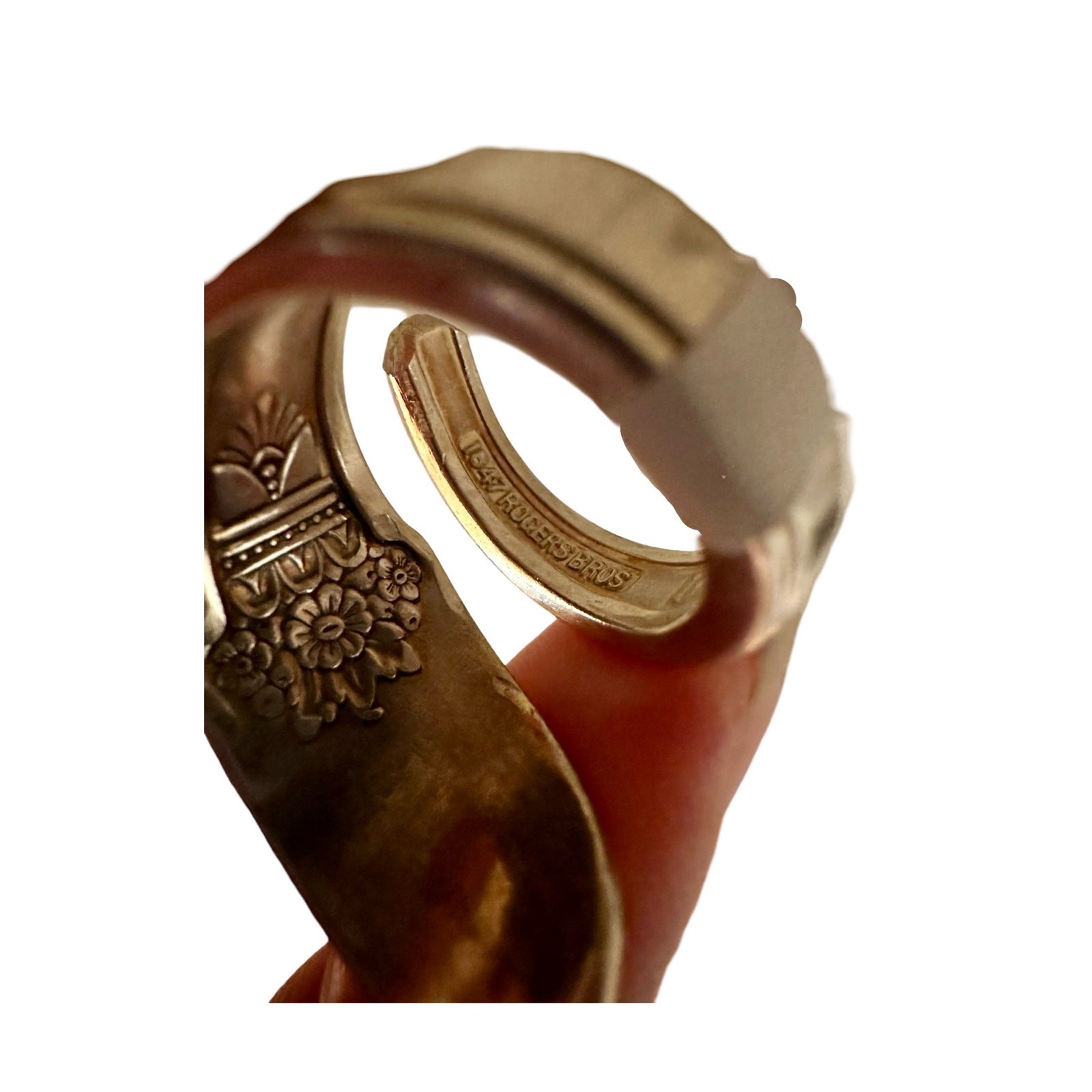 Size 8 Sterling Silver Plated Spoon Rings 1947 First Love Pattern