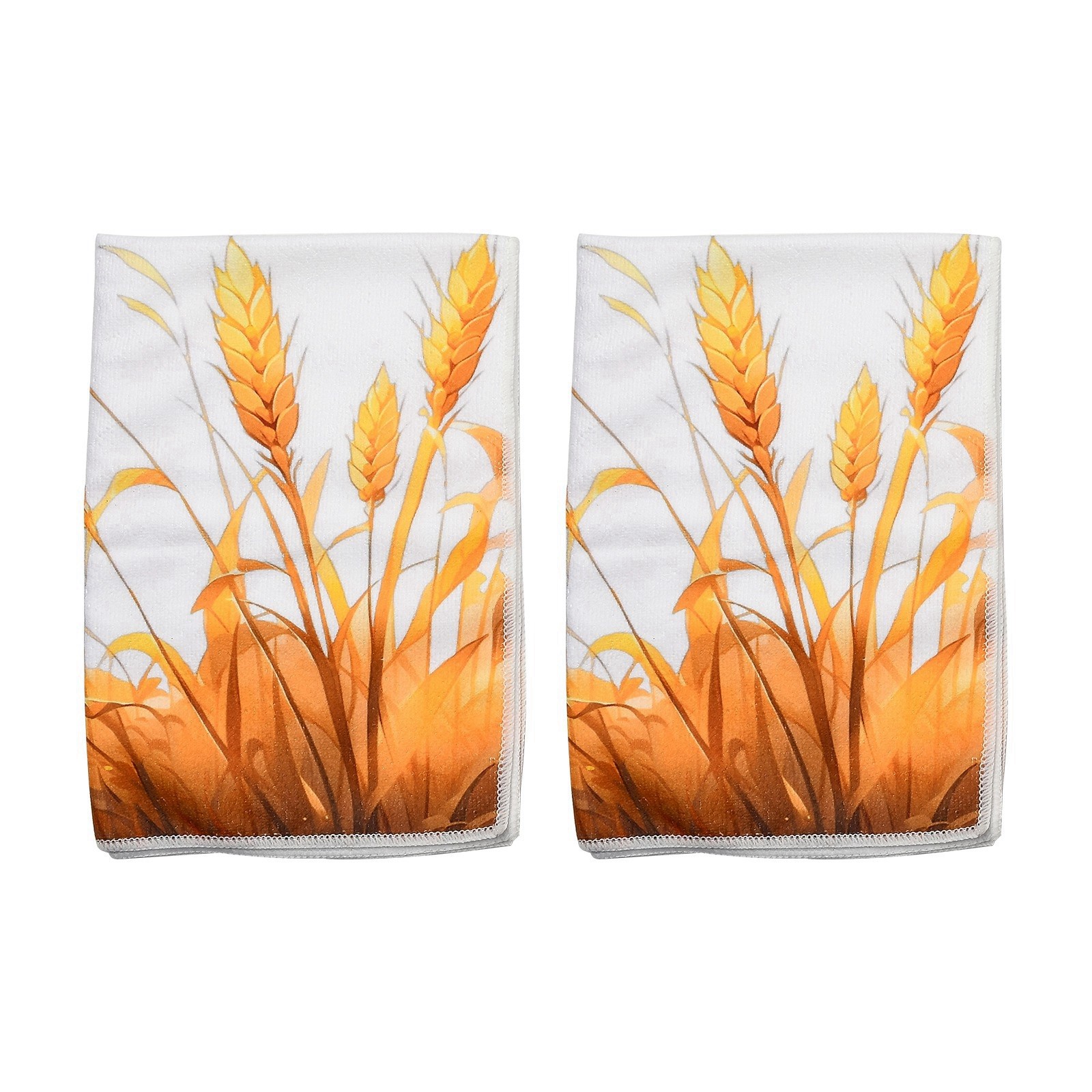 2pcs Golden Wheat Ears Kitchen Towels Dish Towels, 16*24inch Farmhouse Decor