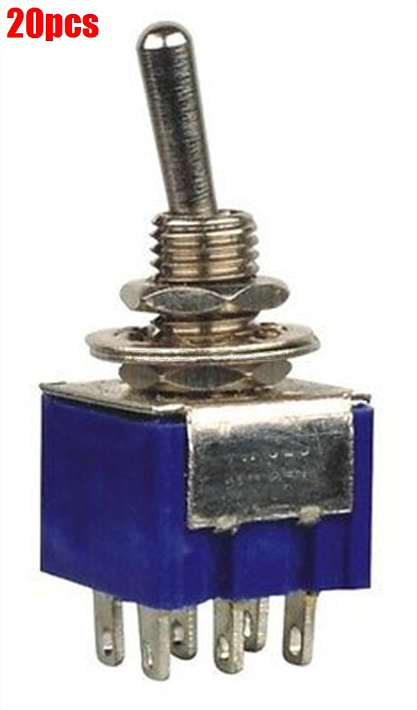 20Pcs 6-Pin Dpdt On-Off-On Toggle Switch 6A 125Vac Ic New rs
