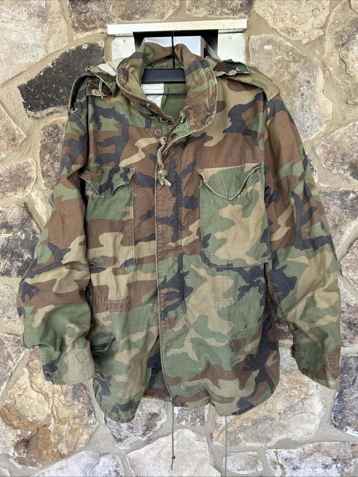 Cold Weather Woodland Camouflage Military Field Jacket Medium Regular USA 🇺🇸