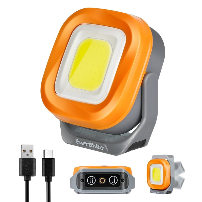 1000Lumen USB Rechargeable LED Work Light Magnetic Super Bright Worklight 2-PACK