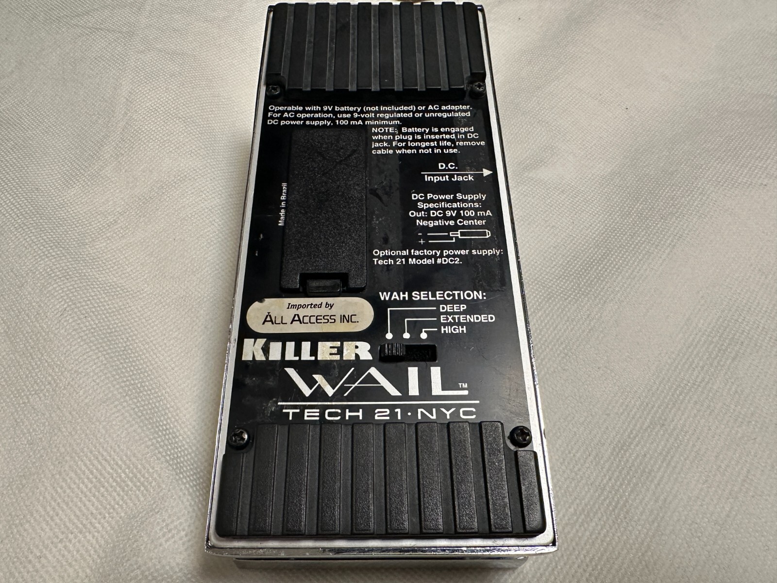 TECH21 KILLER WAIL Wah Guitar Effect Pedal