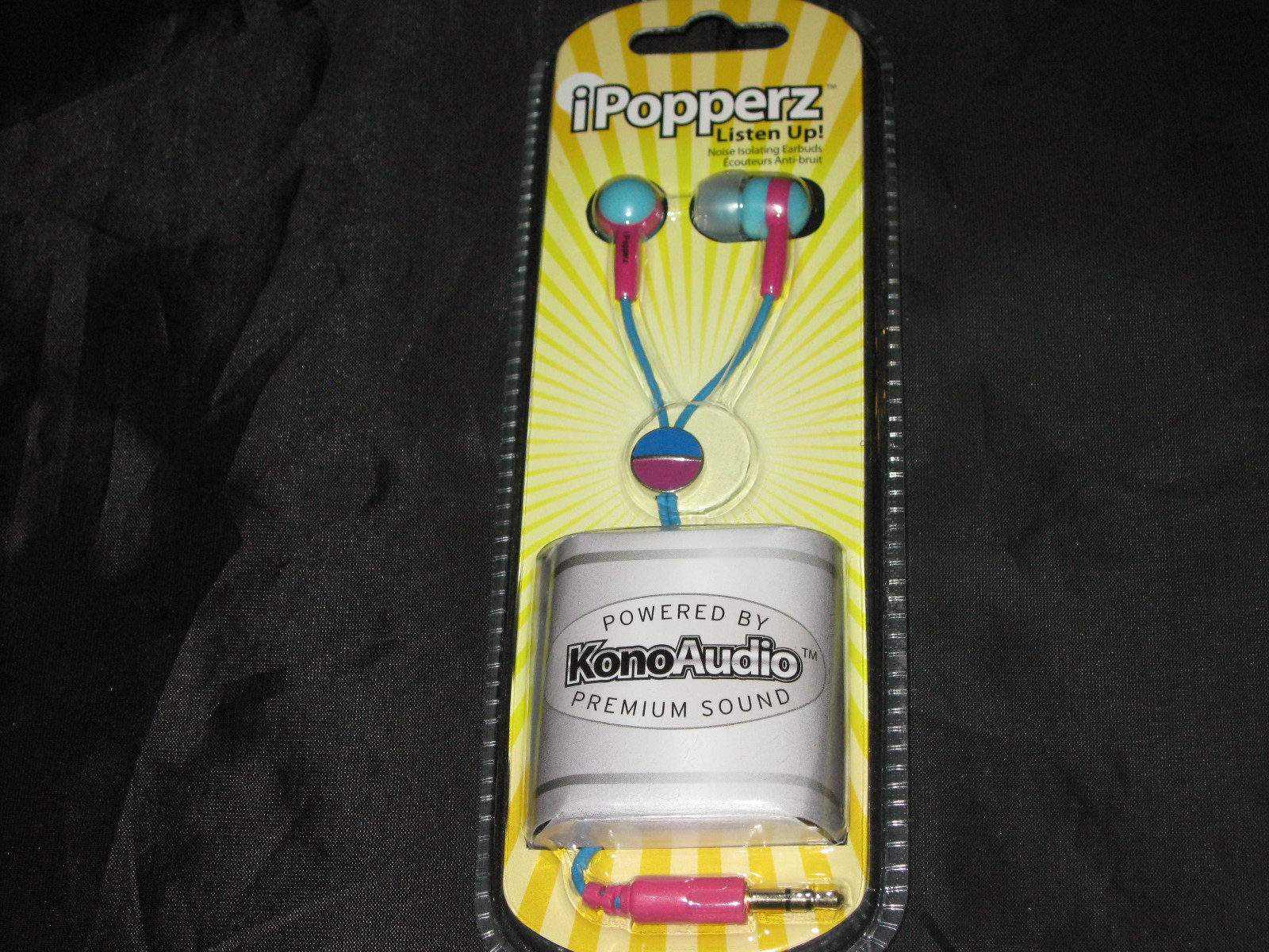 Pink Green iPopperz Earbuds Noise Isolating 3.5mm Plug MP3 Phone Stereo NEW!