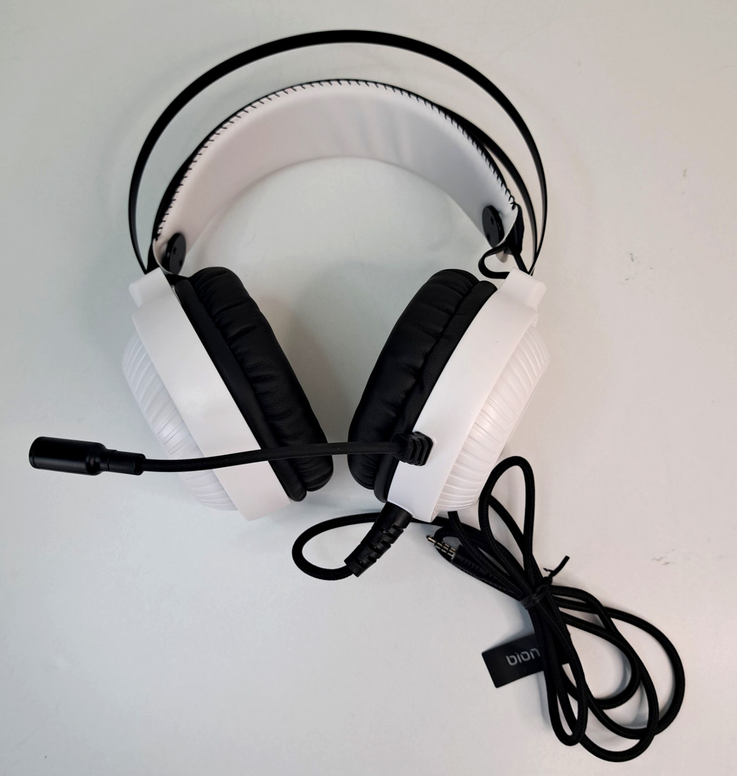 bionik Gaming Headset Headphones Wired With Mic White