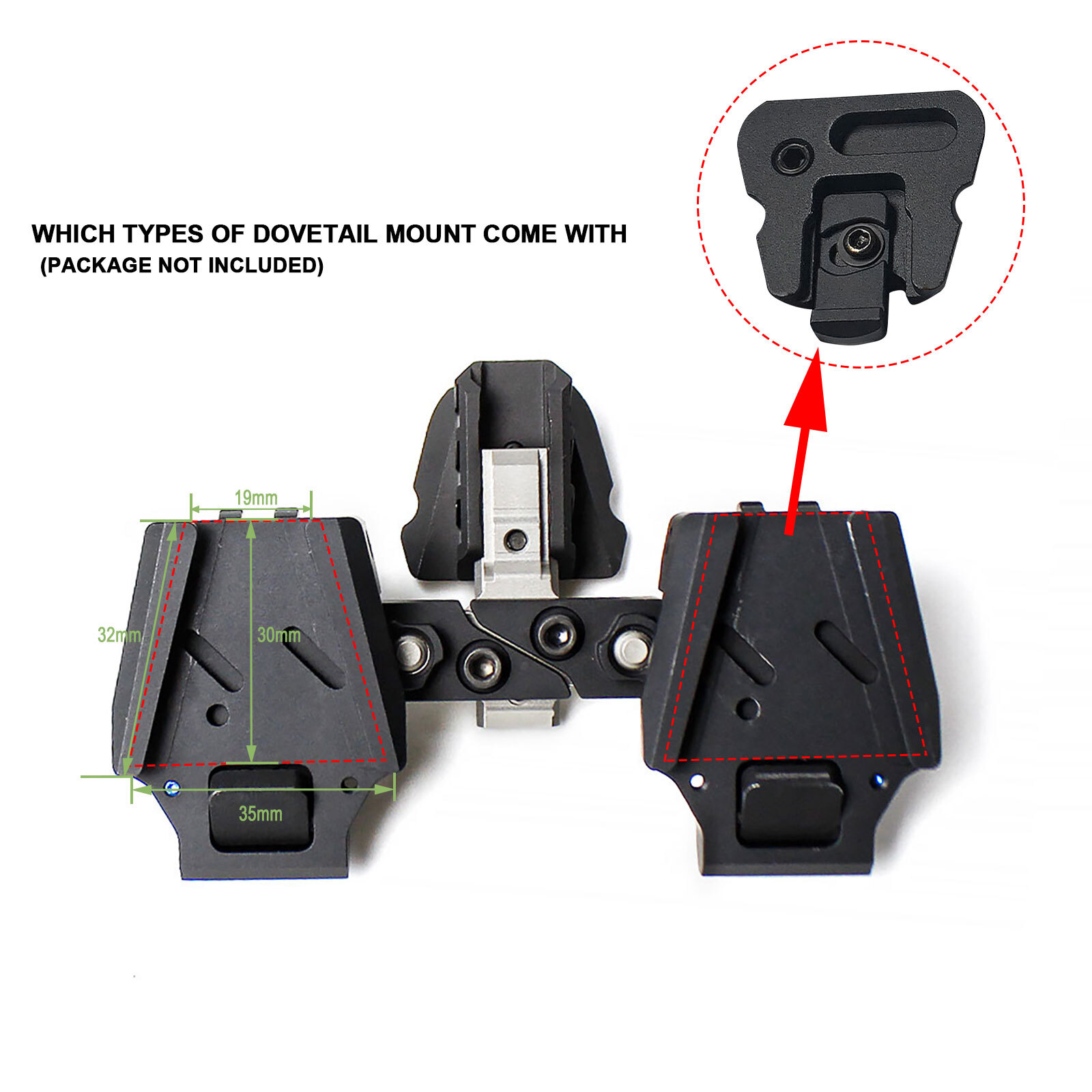 RQE Dual Bridge Mount Night Vision Monocular Conversion K-clip Adapter For Pvs14