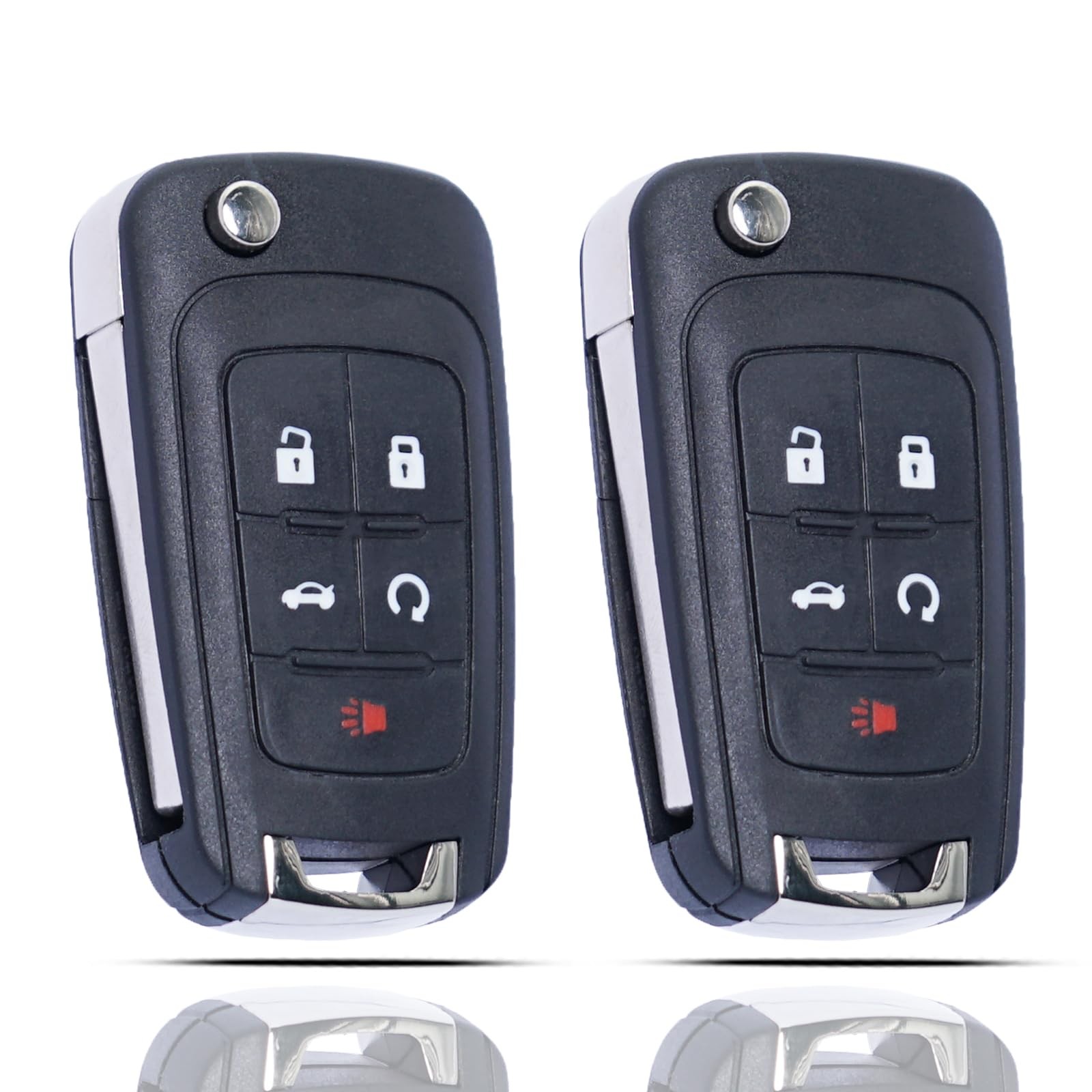 SUPALAND Flip Key Fob Shell Case Replacement Fits for Chevrolet Cruze black