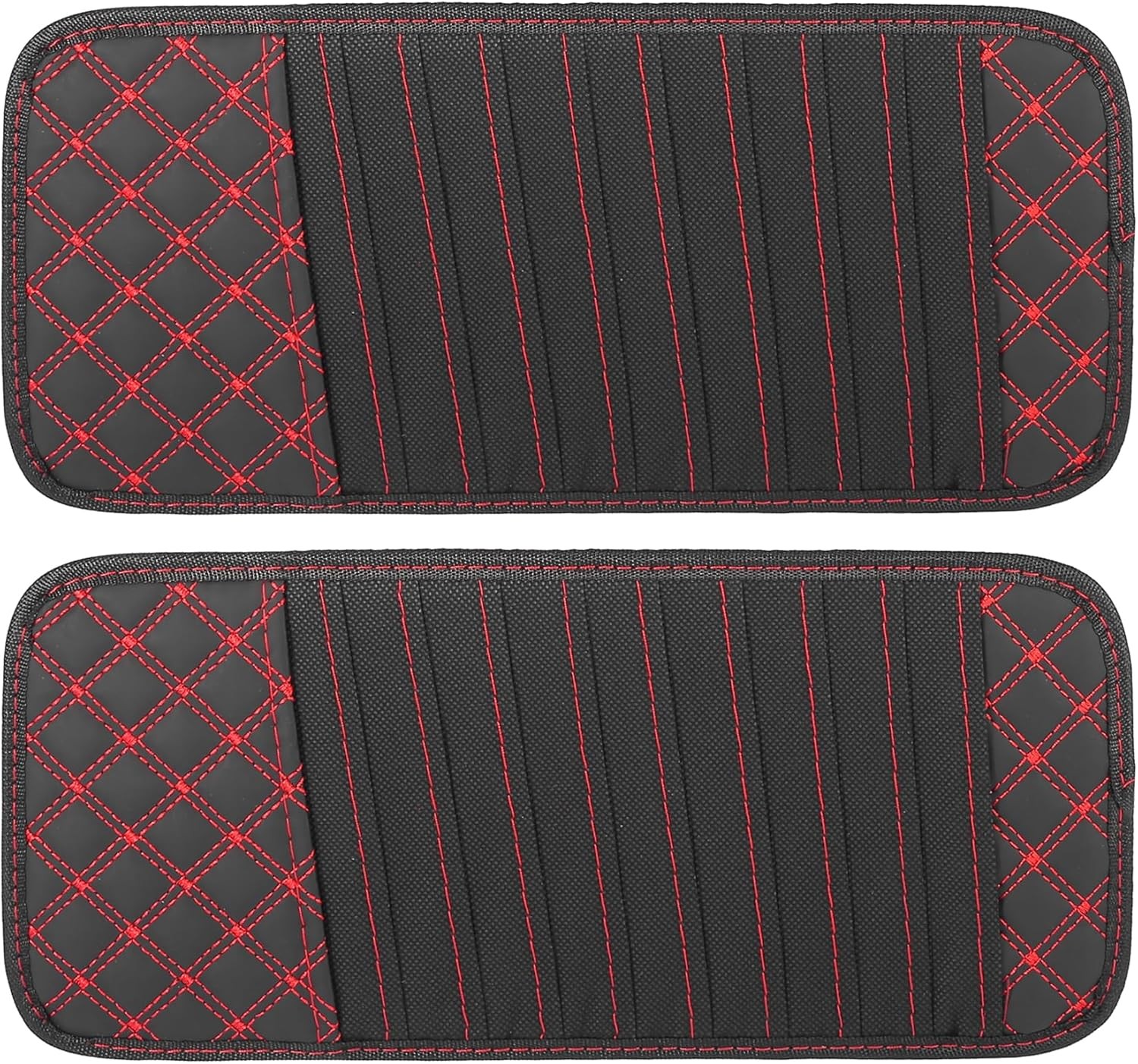 2pcs Car CD Visor Storage Cases Vehicle Sun Visor Organizer with 10 DVD Red