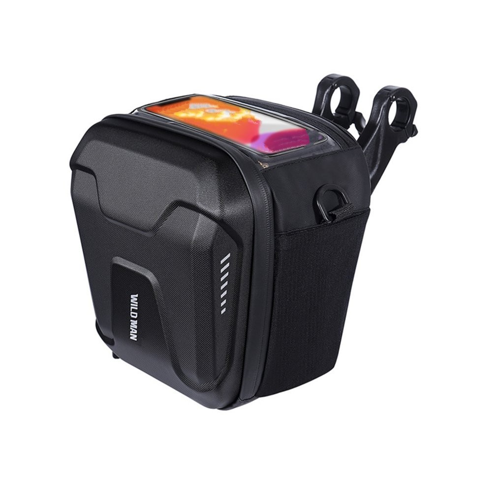 WILD MAN Bicycle Handlebar Bag EVA Hard Shell Quick Release Bicycle Head Bag