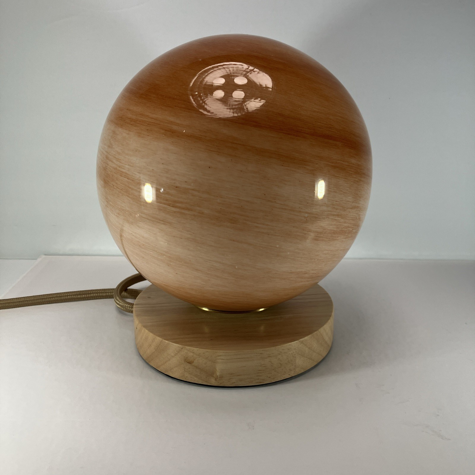 Bedside Planet Design Glass Nightlight Braided Switched Cord Perfect Condition