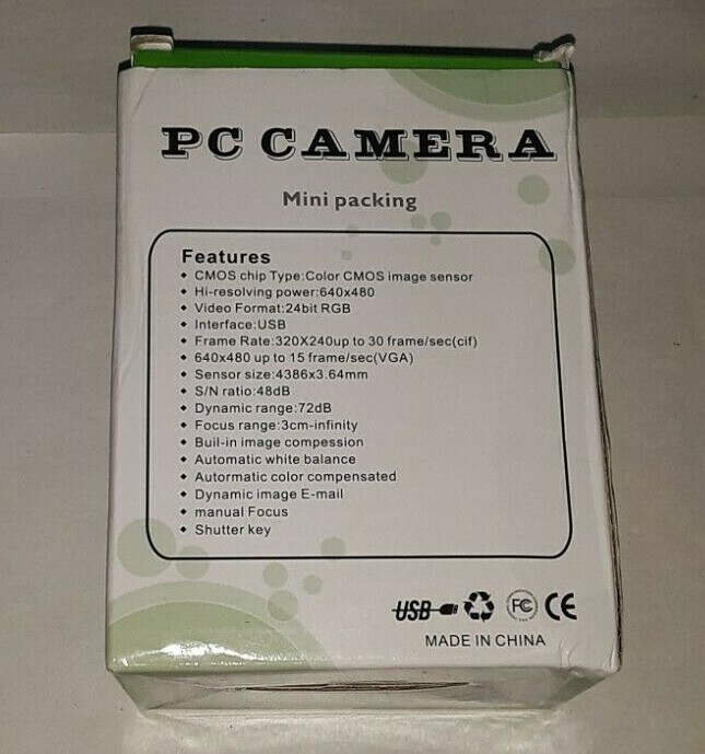 PC CAMERA MINI PACKING DIGITAL WEB CAMERA WITH MANUAL FOCUS FOR WINDOWS uns nib