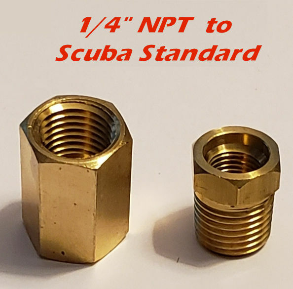Scuba Diving Standard Female 3/8-24 to Male 1/4" NPT Coupler Hooka setup build a