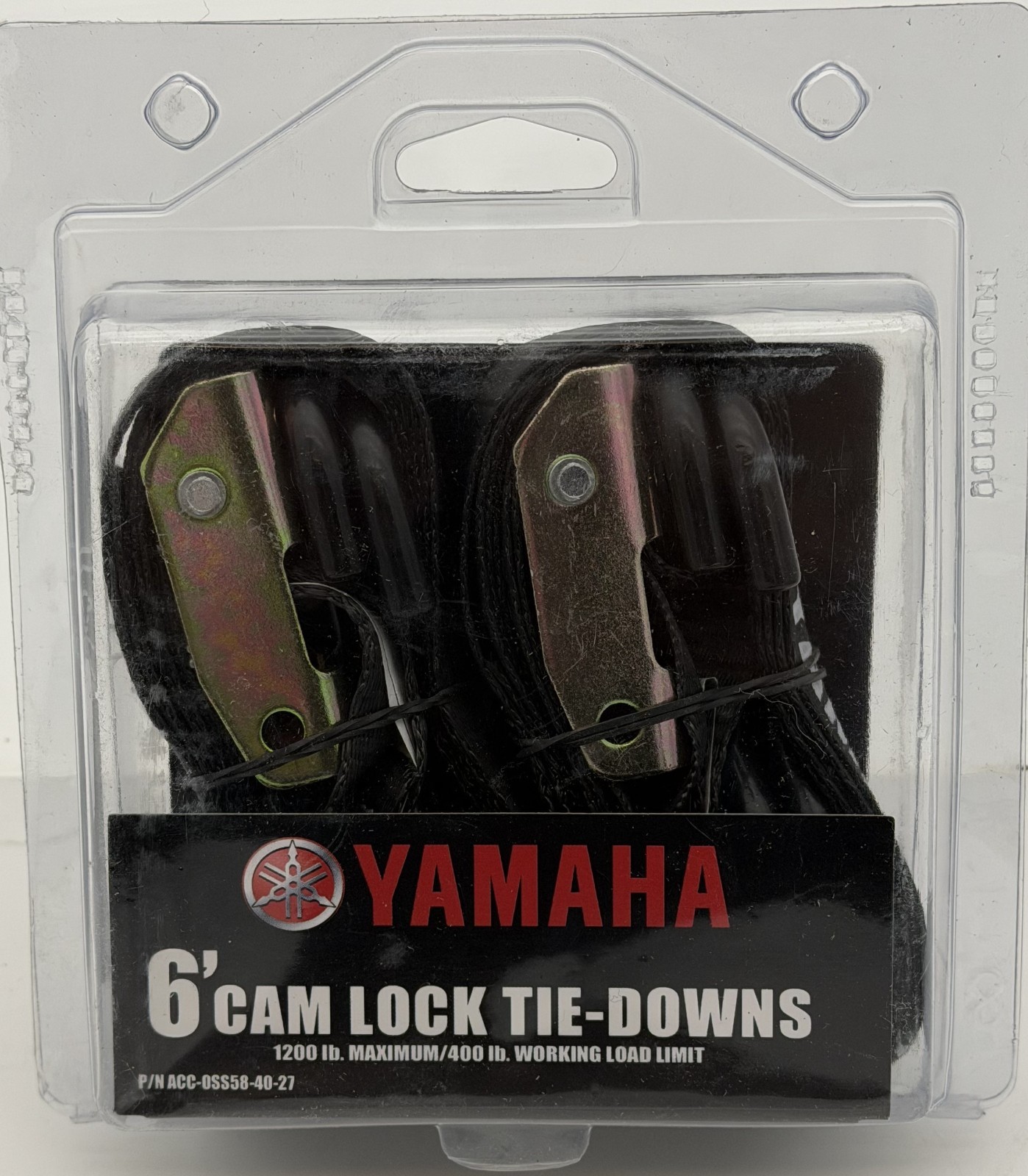 Genuine Yamaha 1" Cam Buckle Tie Downs (Black) - Set of 2