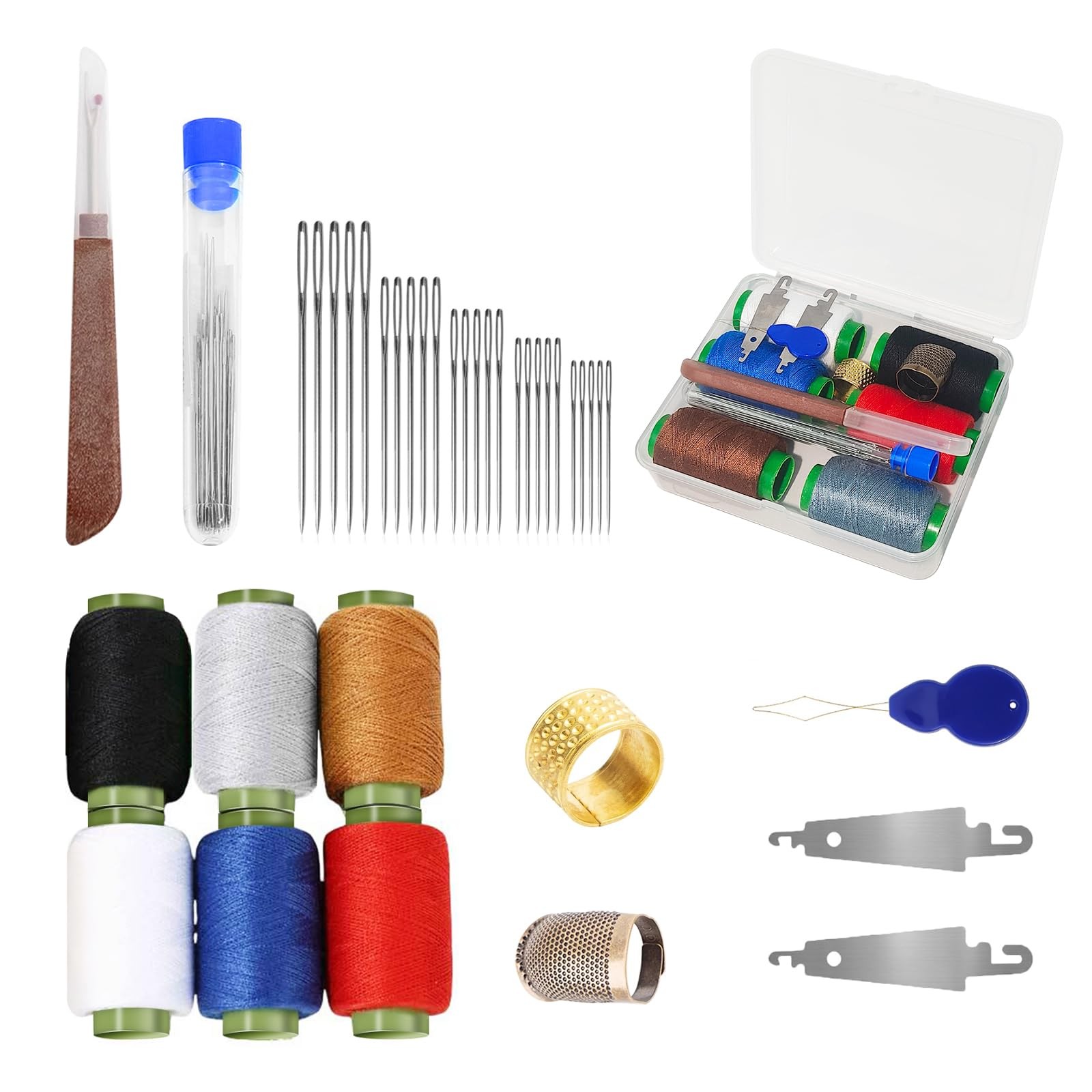 Steel Needles for Hand Sewing Big Eye Sewing Kit 39 Pcs