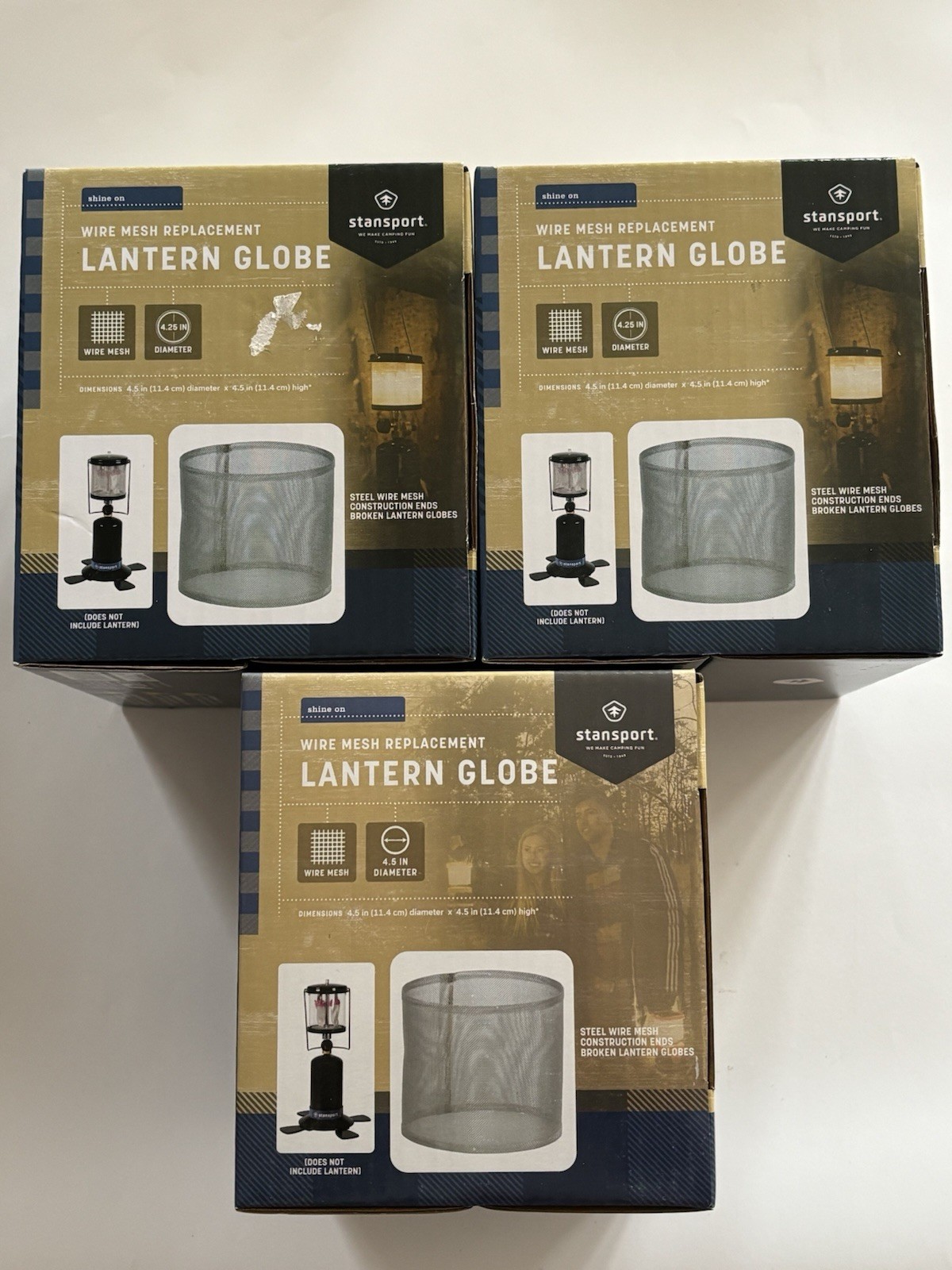 Lot  of 3 Stansport Wire Mesh Lantern Globe  For #170