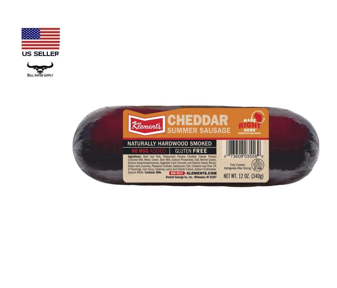 Klement's Cheddar Summer Sausage, 12 Ounce