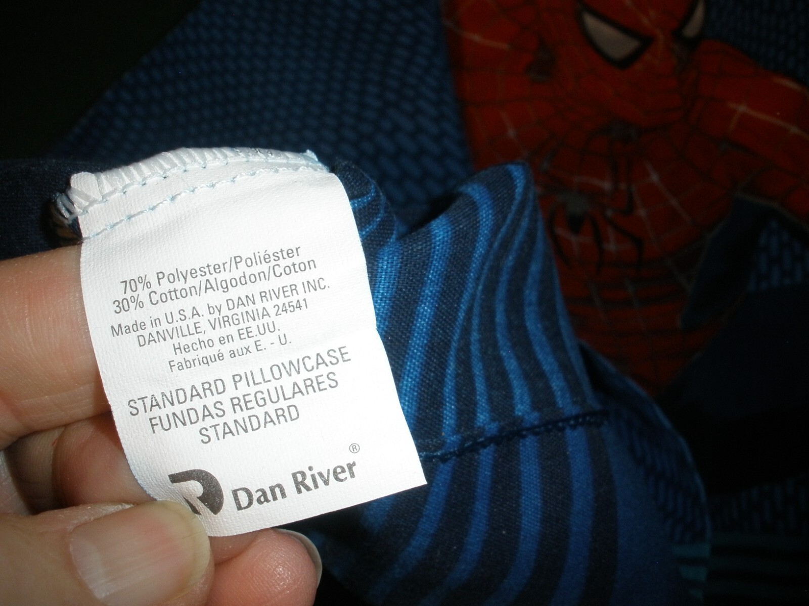 Dan River Spiderman Pillowcase Standard Size EUC