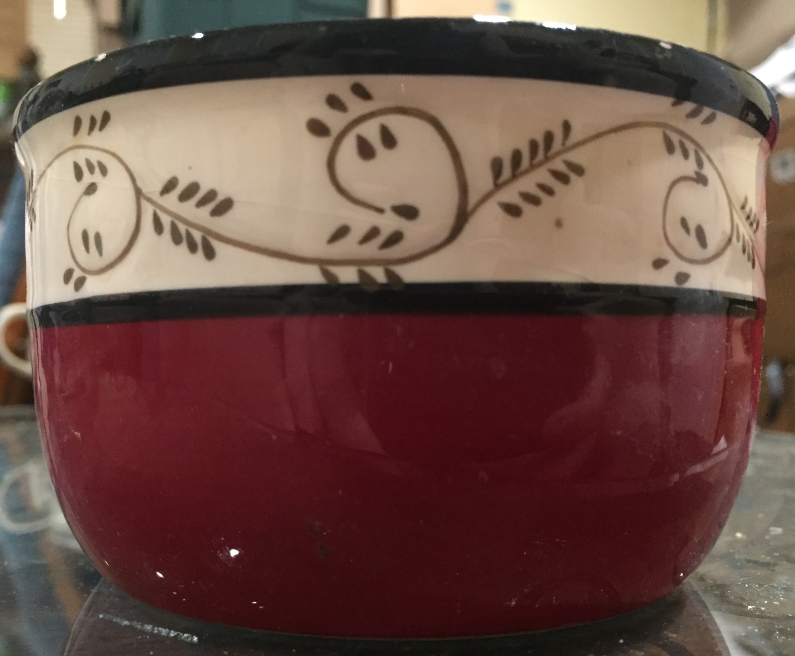 Avon Dip Bowl Red Black