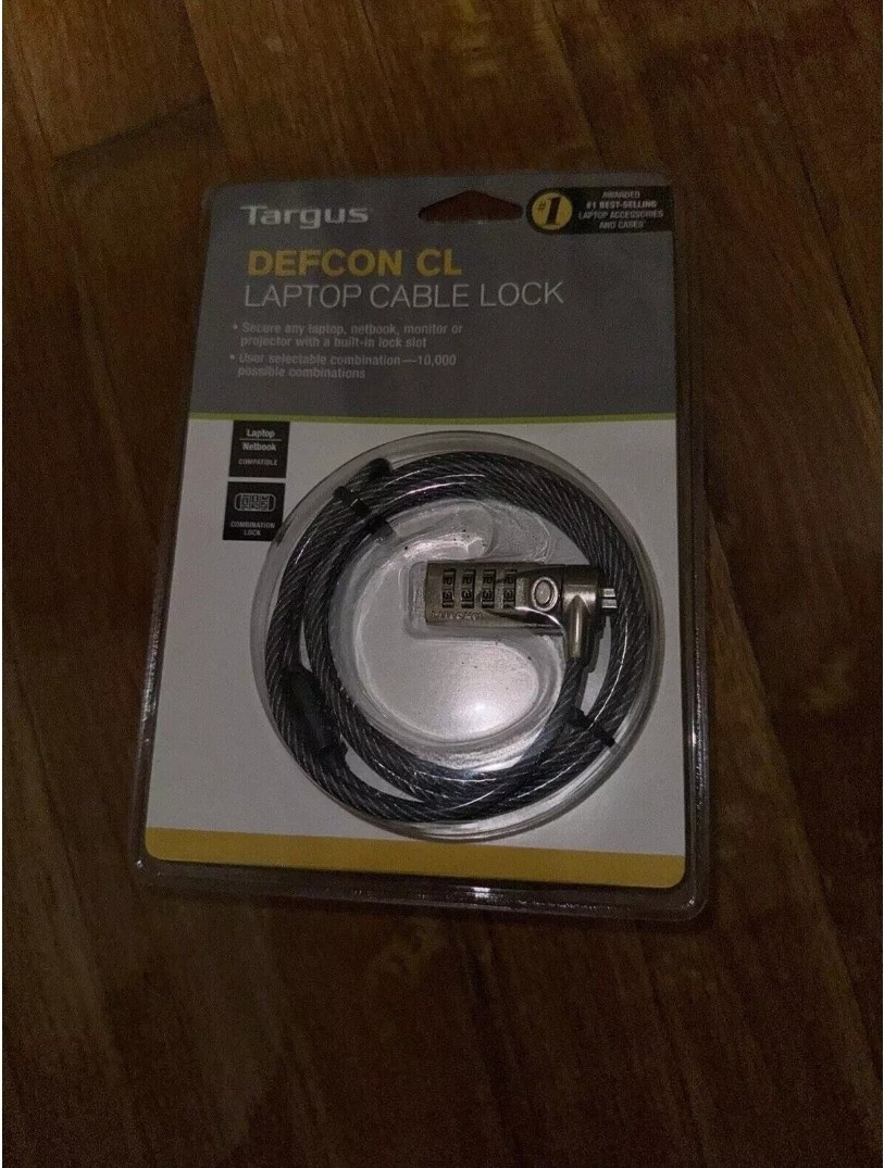 NEW Sealed Targus Defcon CL Laptop Computer Security Cable Lock Combination