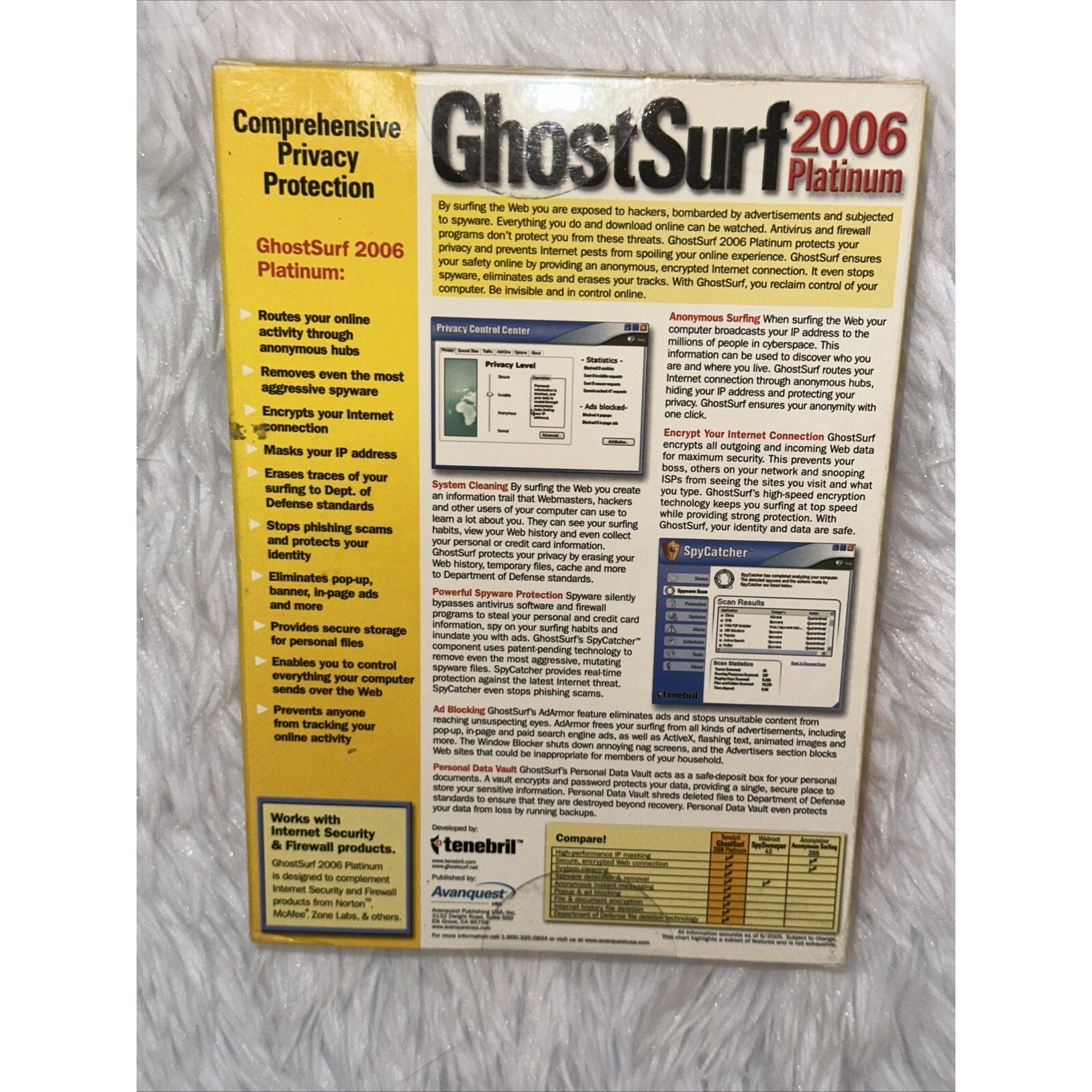 Tenebril GhostSurf 2006 Platinum Internet Privacy Protection PC Software