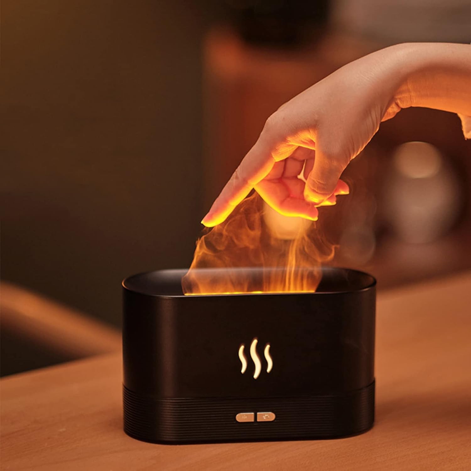 Flame Air Diffuser Air Humidifier, Mini Humidifier Desktop Air Aroma Diffuser