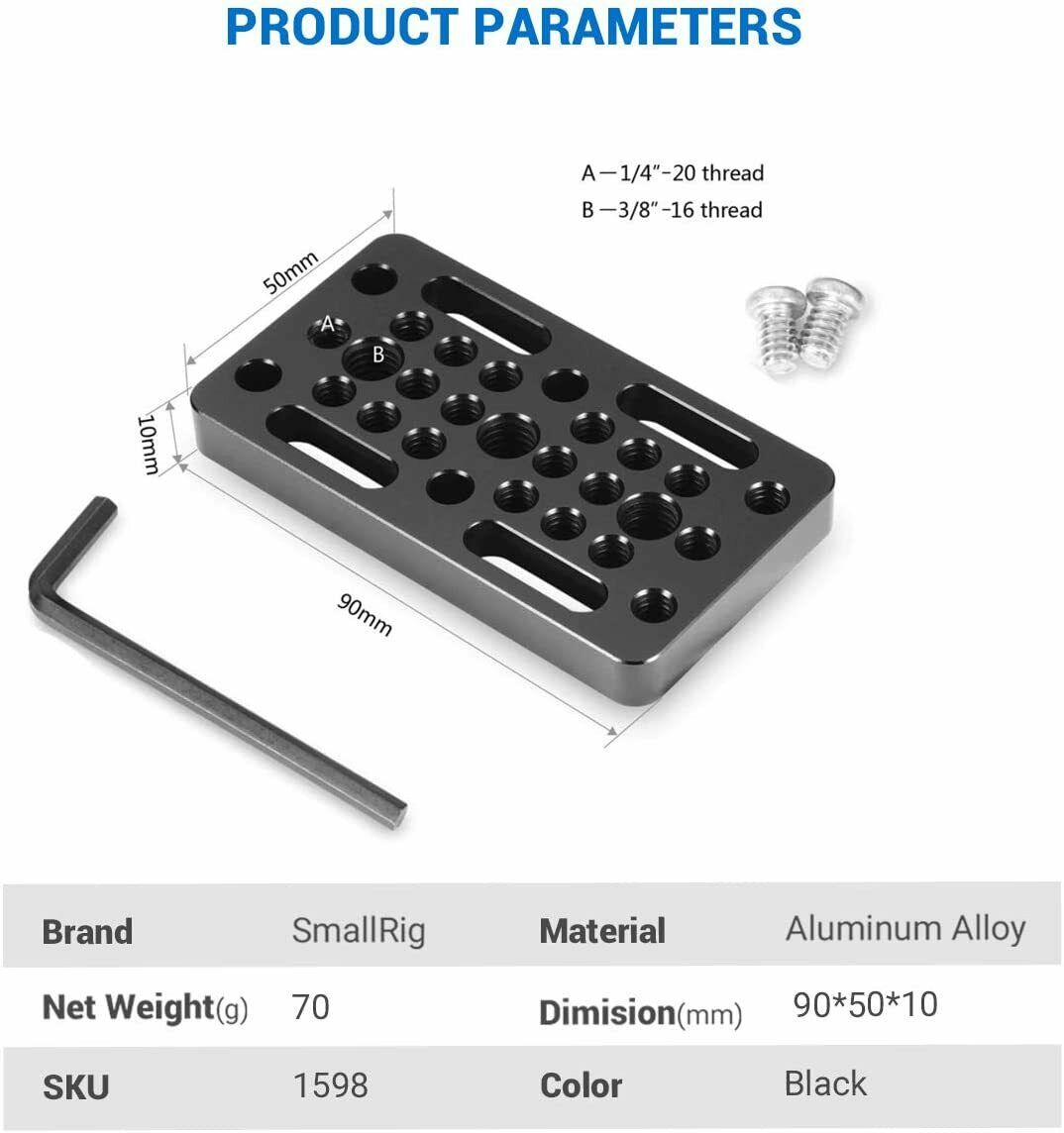 SmallRig Video Switching Cheese Plate Camera Easy Plate for Railblocks 1598