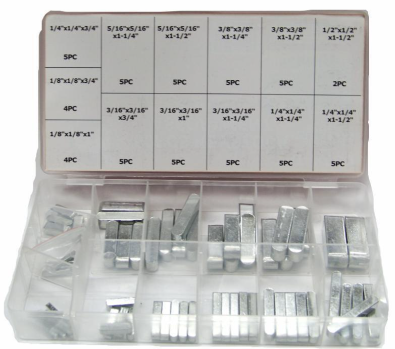 60 pcs SAE Key stock Bar Assortment Locks Gears Pulleys Sprockets to shafts Key