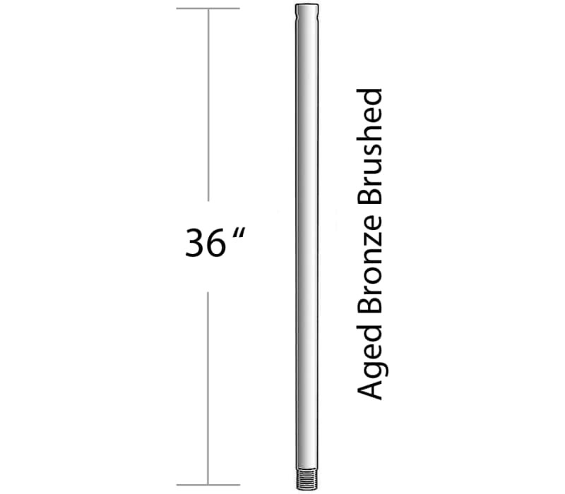 Craftmade DR36ABZ, 36" Downrod, Aged Bronze Brushed