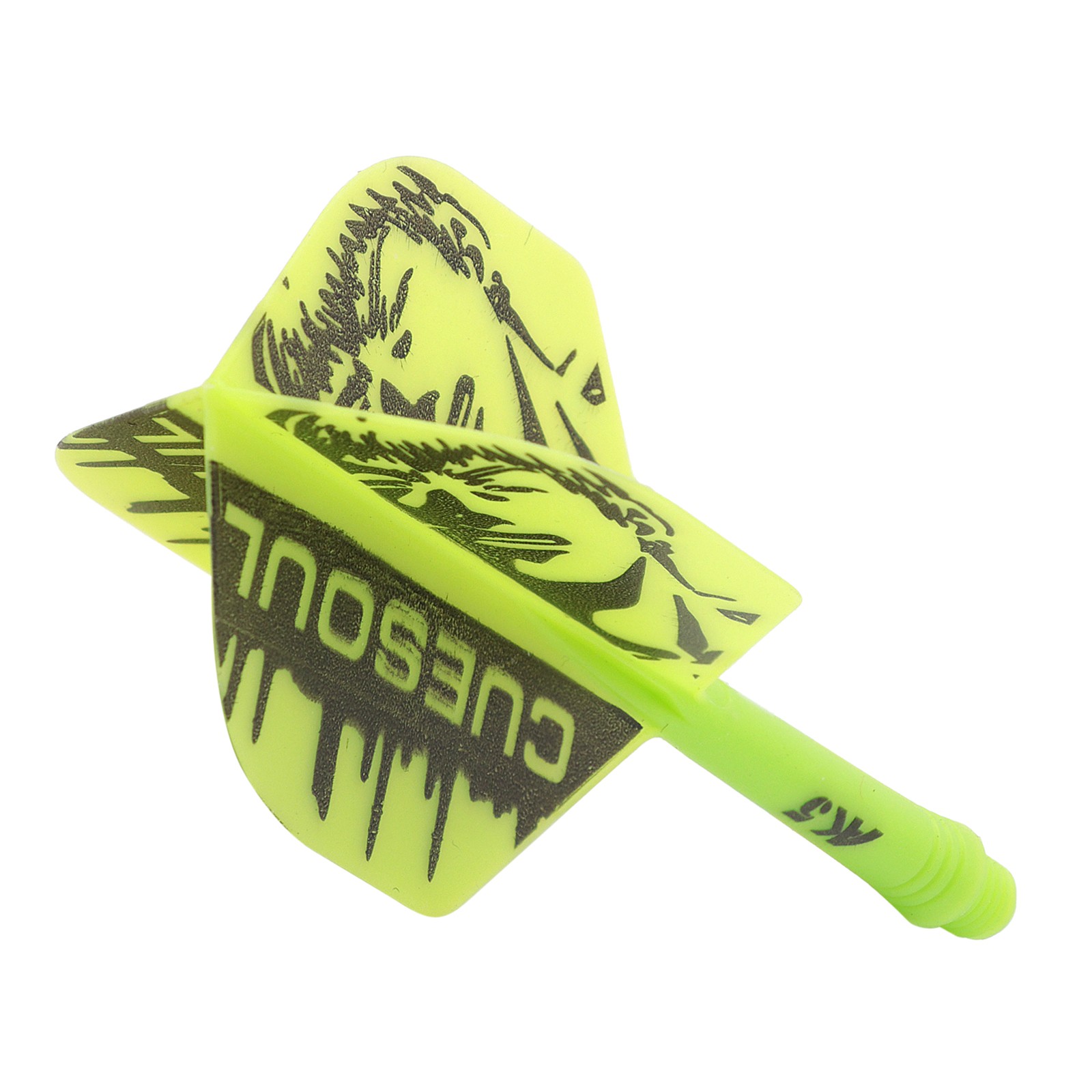 CUESOUL Integrated Dart Shaft and Flights 6 Pcs Standard Shape-Green Man 28mm