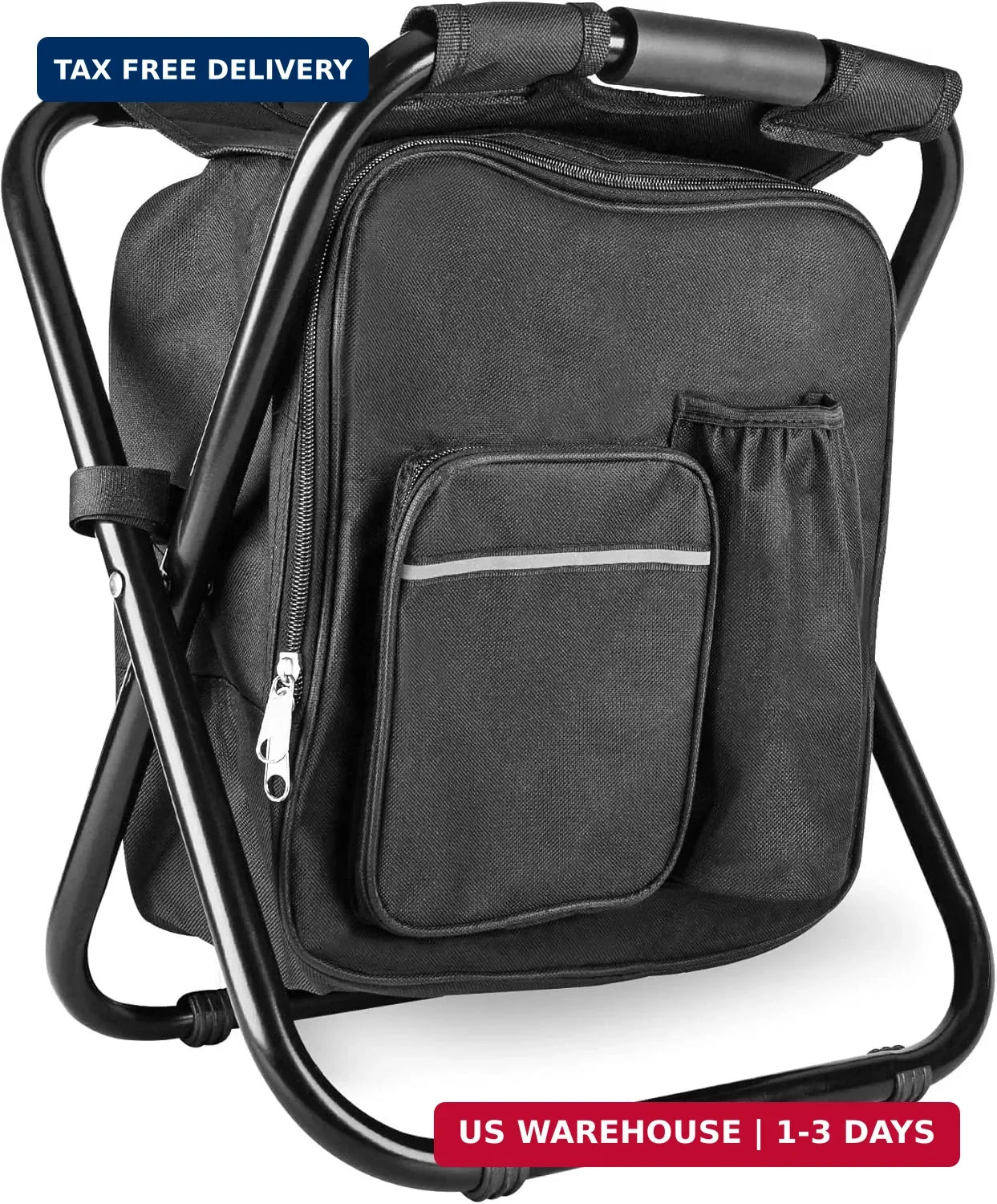 Kikerike Backpack Stool Cooler Chair Heavy Duty 300 LBS Max Load Portable Lightw