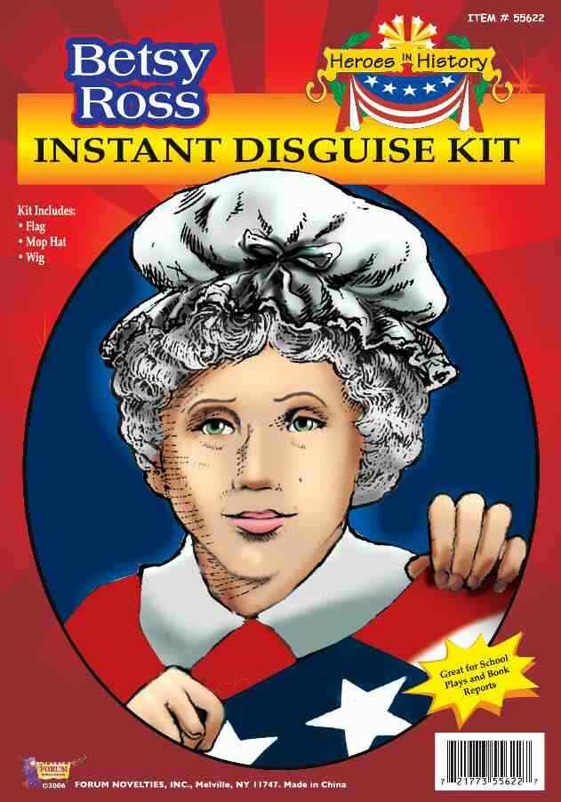 HEROES IN HISTORY BETSY ROSS Instant Disguise Kit School Plays