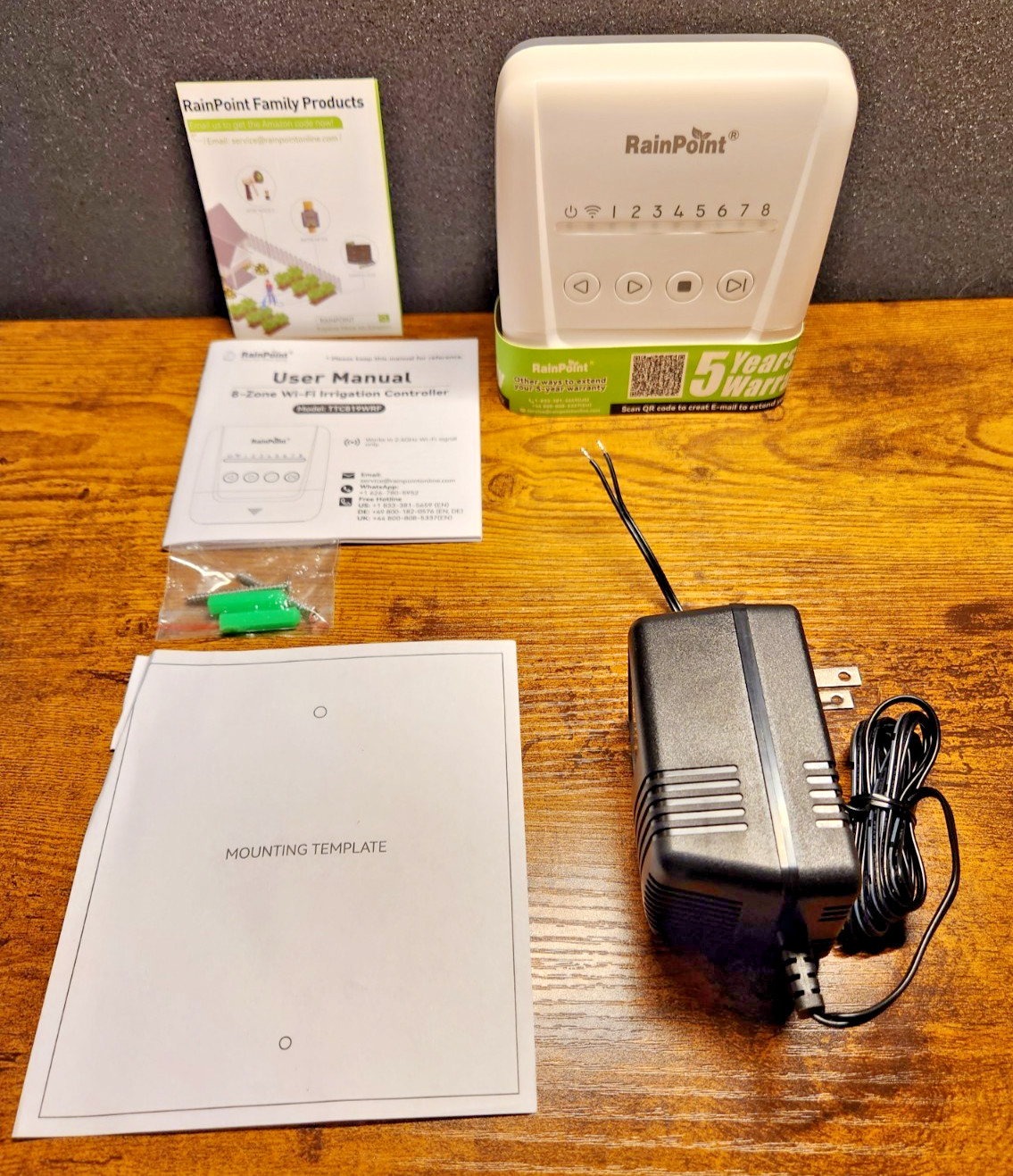RainPoint 8 Zone WiFi Irrigation Controller TTC819WRF New Open Box