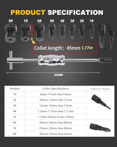 12pcs Bicycles Blind Hole Bearing Puller Set with Slide Hammer Internal