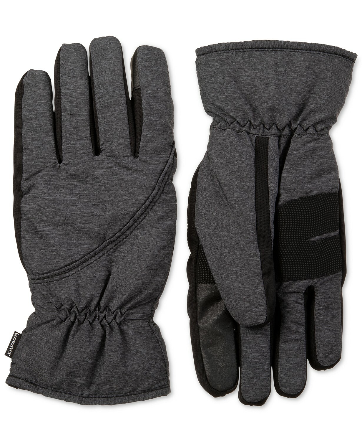 NEW $145 Isotoner Signature Men Gray SmarTouch Ski Thermal Winter Gloves Size L