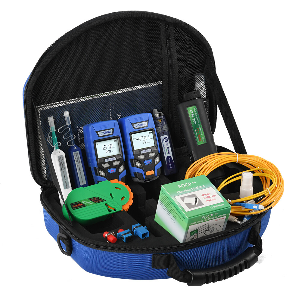 High End FTTH Optical Fiber Test Tool Kit Include OPM, OLS,VFL,Fiber Microscope