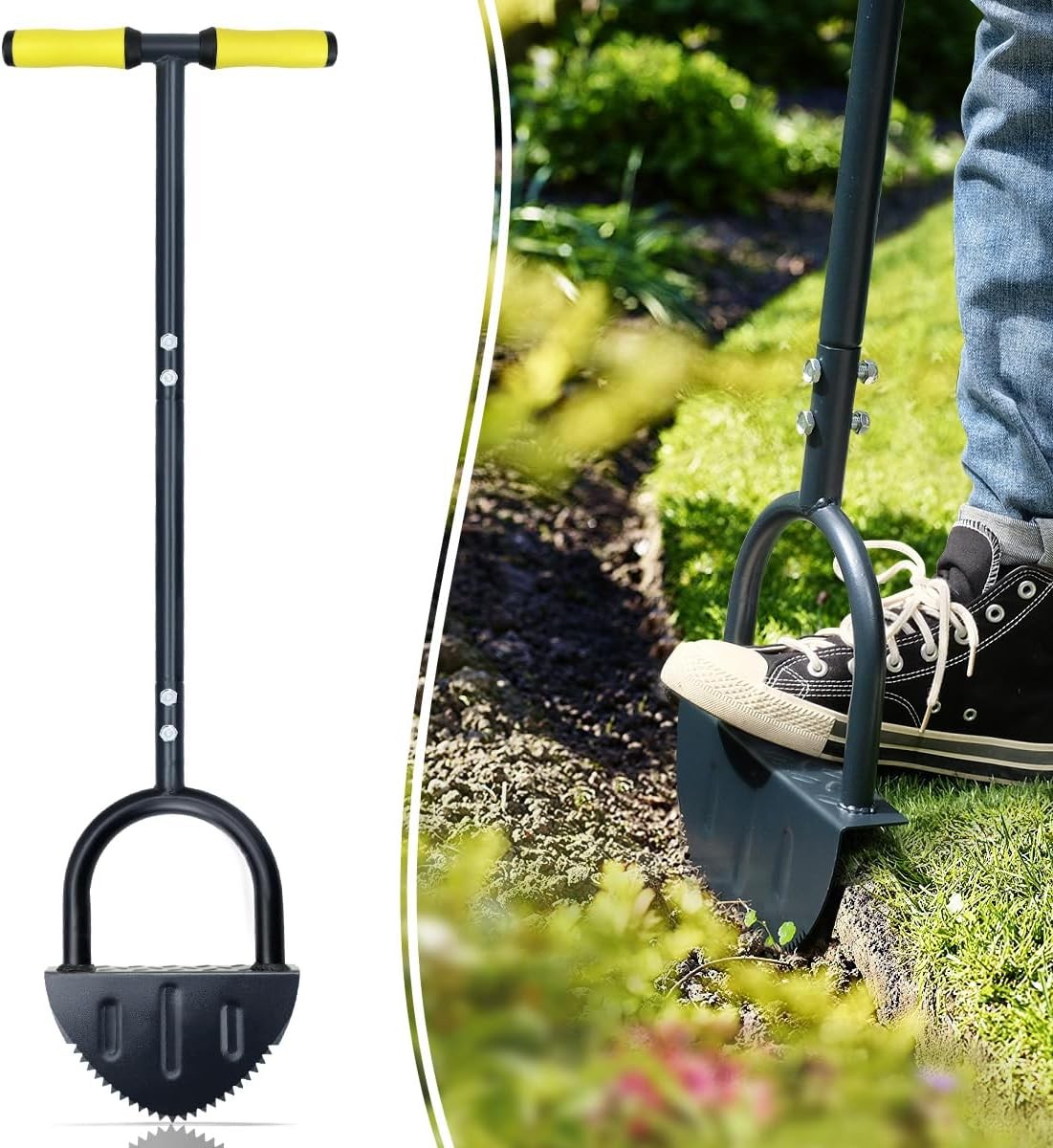 Colwelt Saw-Tooth Edger Lawn 38-Inch Border Edger, Black & Yellow